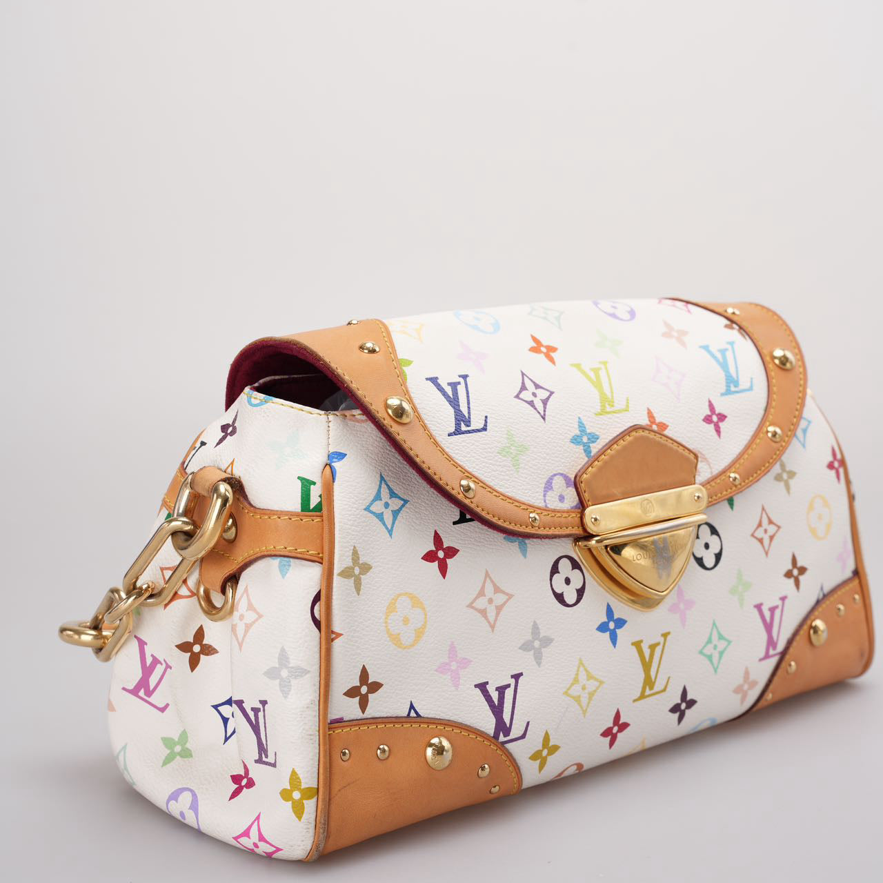 Louis Vuitton  White Monogram Multicolore Beverly MM Blanco