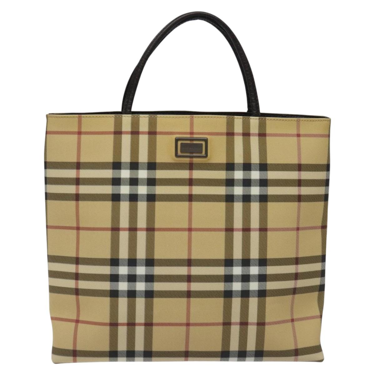 Burberry Nova Check Beige Canvas Handbag ( )