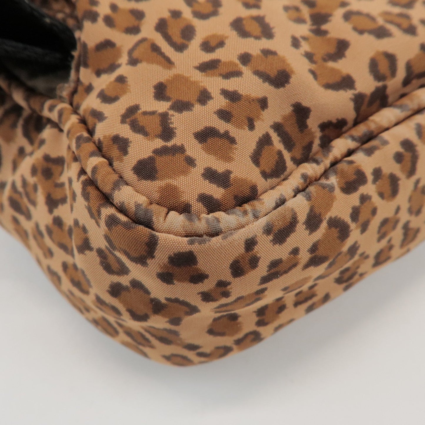 BOTTEGA VENETA Nylon Animal Print Waist Bag Brown Black 216371