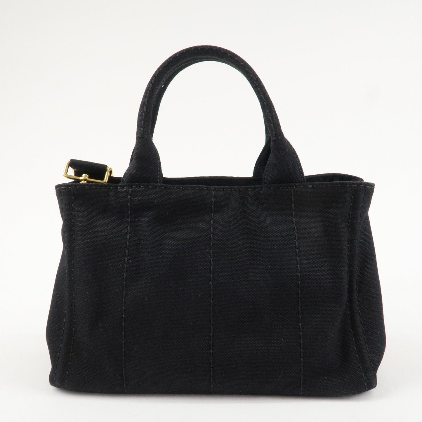 PRADA Logo Canapa Mini Canvas 2Way Bag Hand Tote Bag B2439G Black