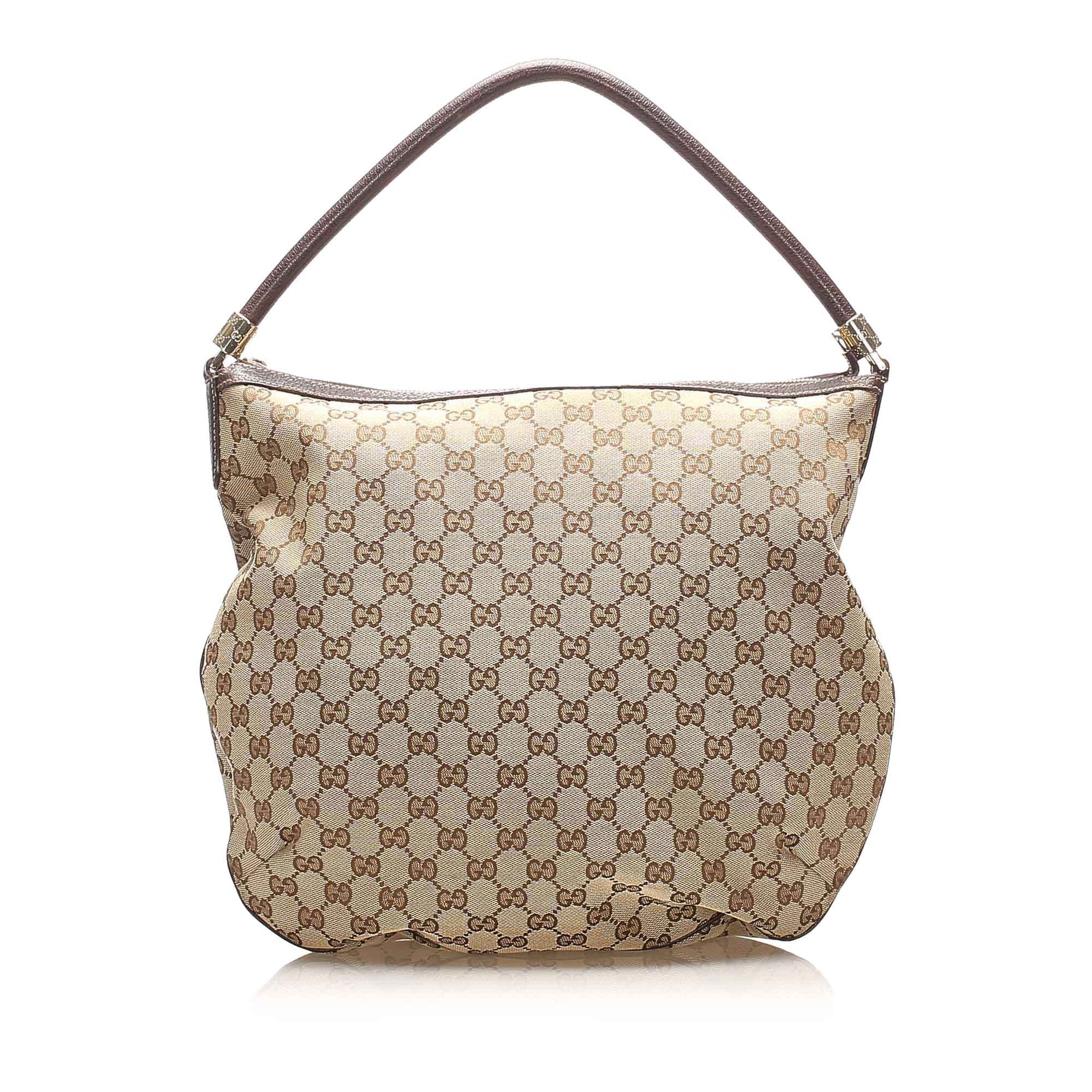 Gucci Leather Canvas Shoulder Bag
