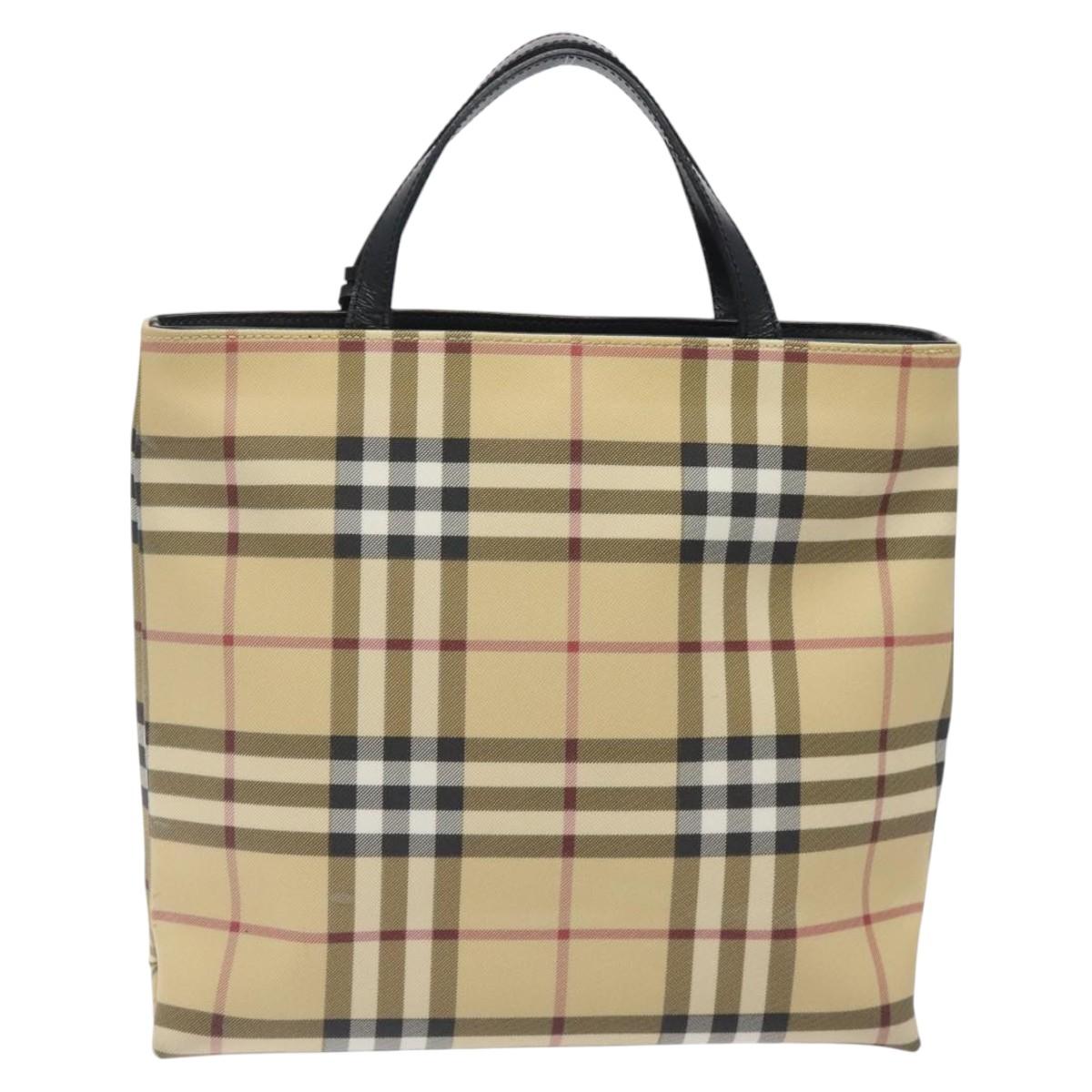 Burberry Nova Check Beige Canvas Tote Bag ( )
