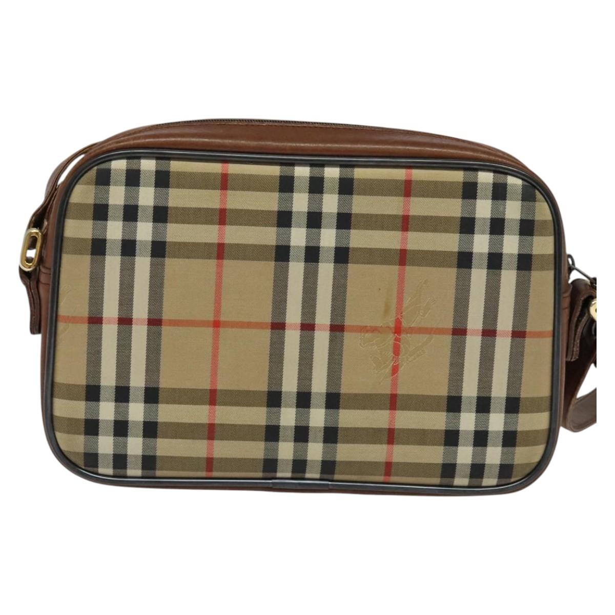 Burberry Nova Check Beige Canvas Shoulder Bag ( )