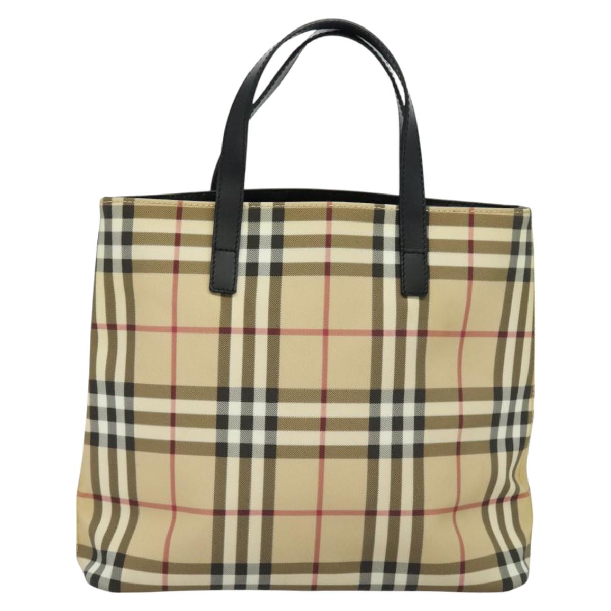 Burberry Nova Check Beige Canvas Handbag ( )