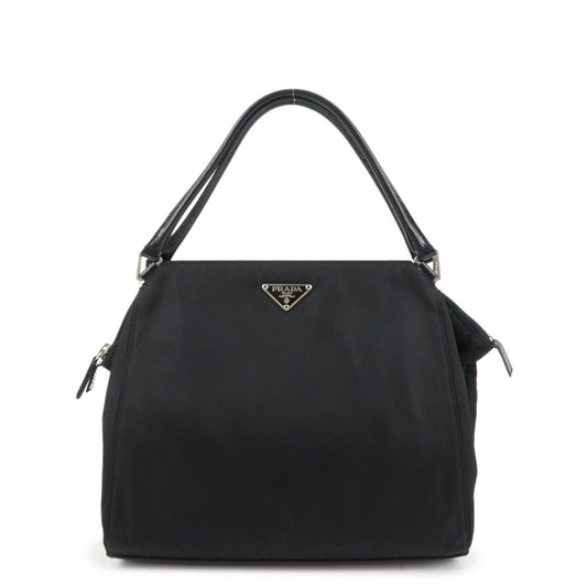 PRADA Triangle Logo Nylon Leather Tote Bag Shoulder Bag B11093