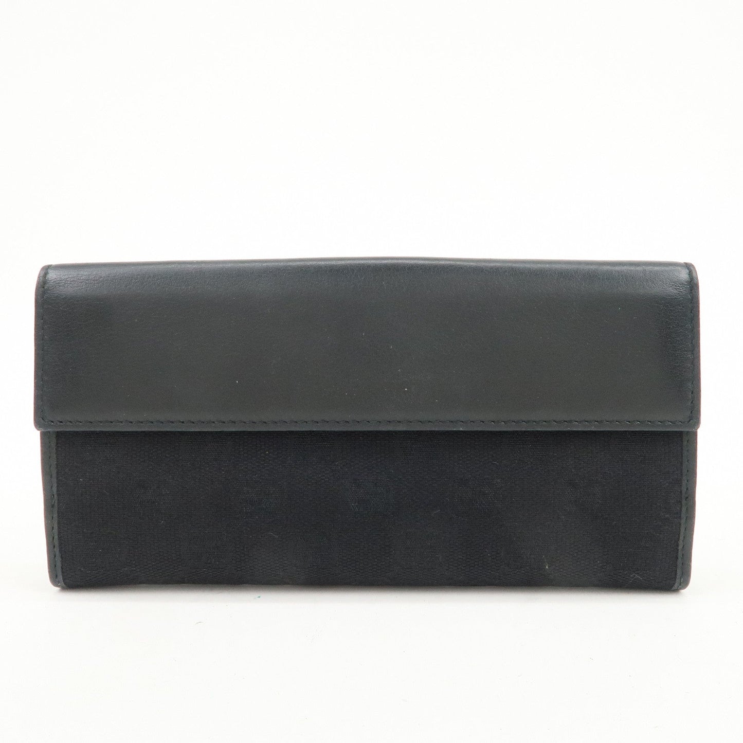 GUCCI Lovely Heart GG Monogram Canvas Leather Long Wallet 203550