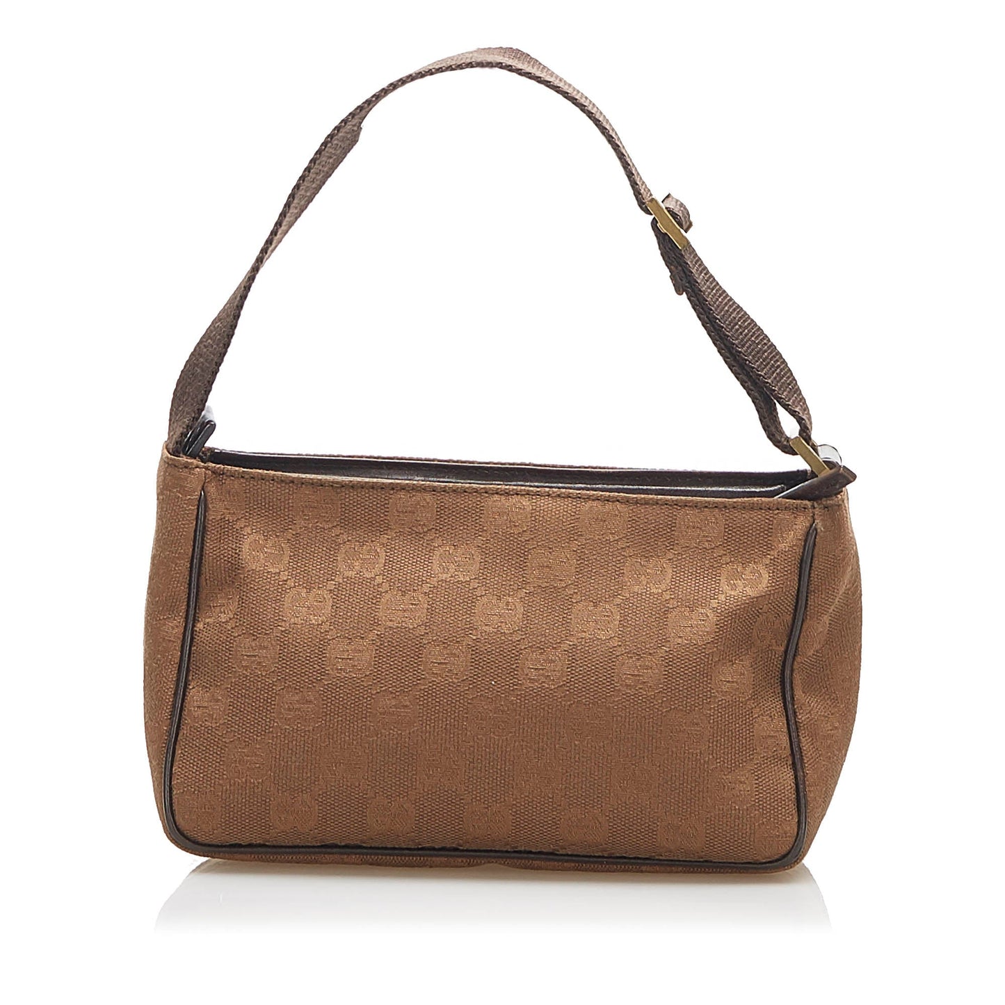Gucci Baguette Leather Canvas Shoulder Bag