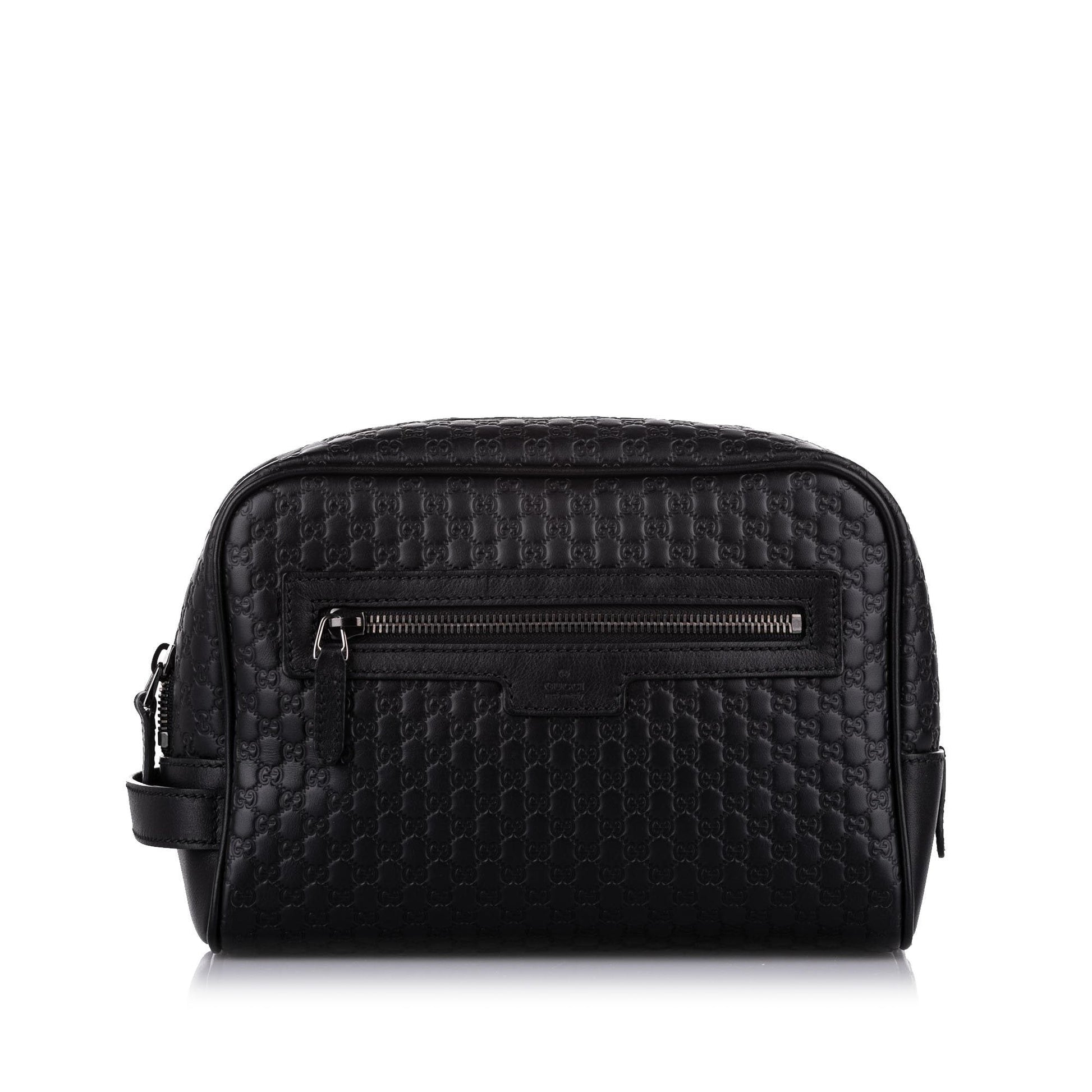 Gucci Guccissima Black Leather Clutch Style 1