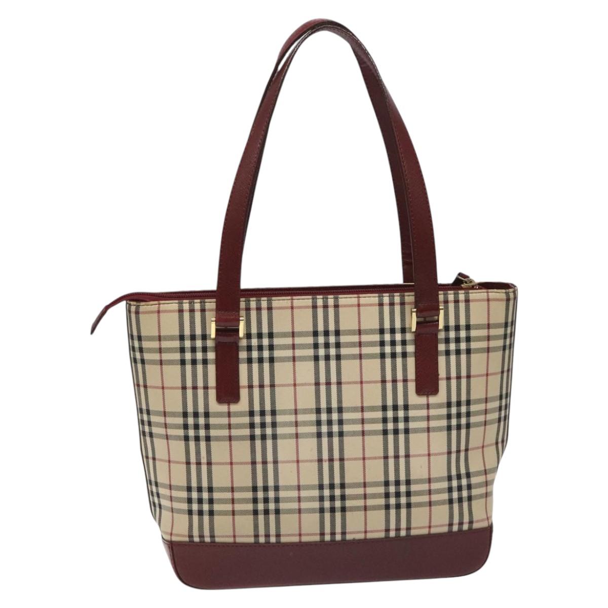Burberry Nova Check Beige Canvas Tote Bag ( )