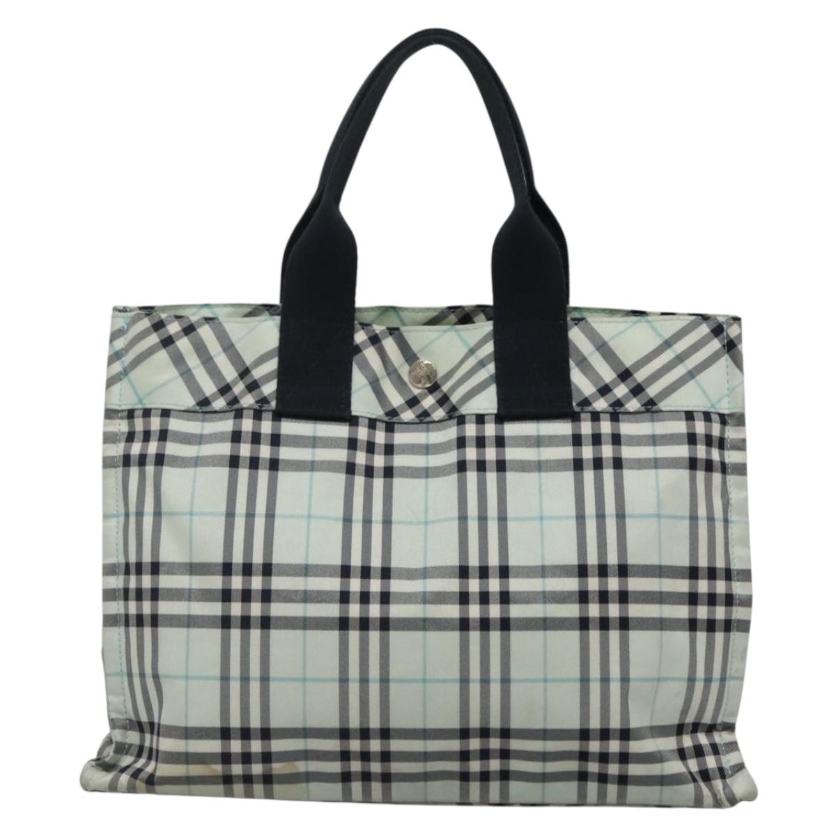 Burberry Nova Check Blue Nylon Handbag ( )