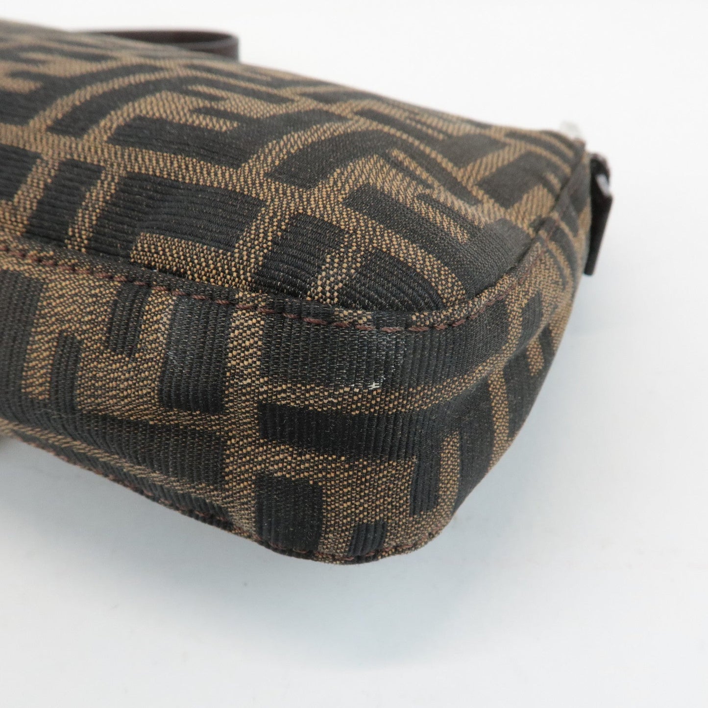 FENDI Zucca Mamma Baguette Canvas Shoulder Bag 26424 Brown Black