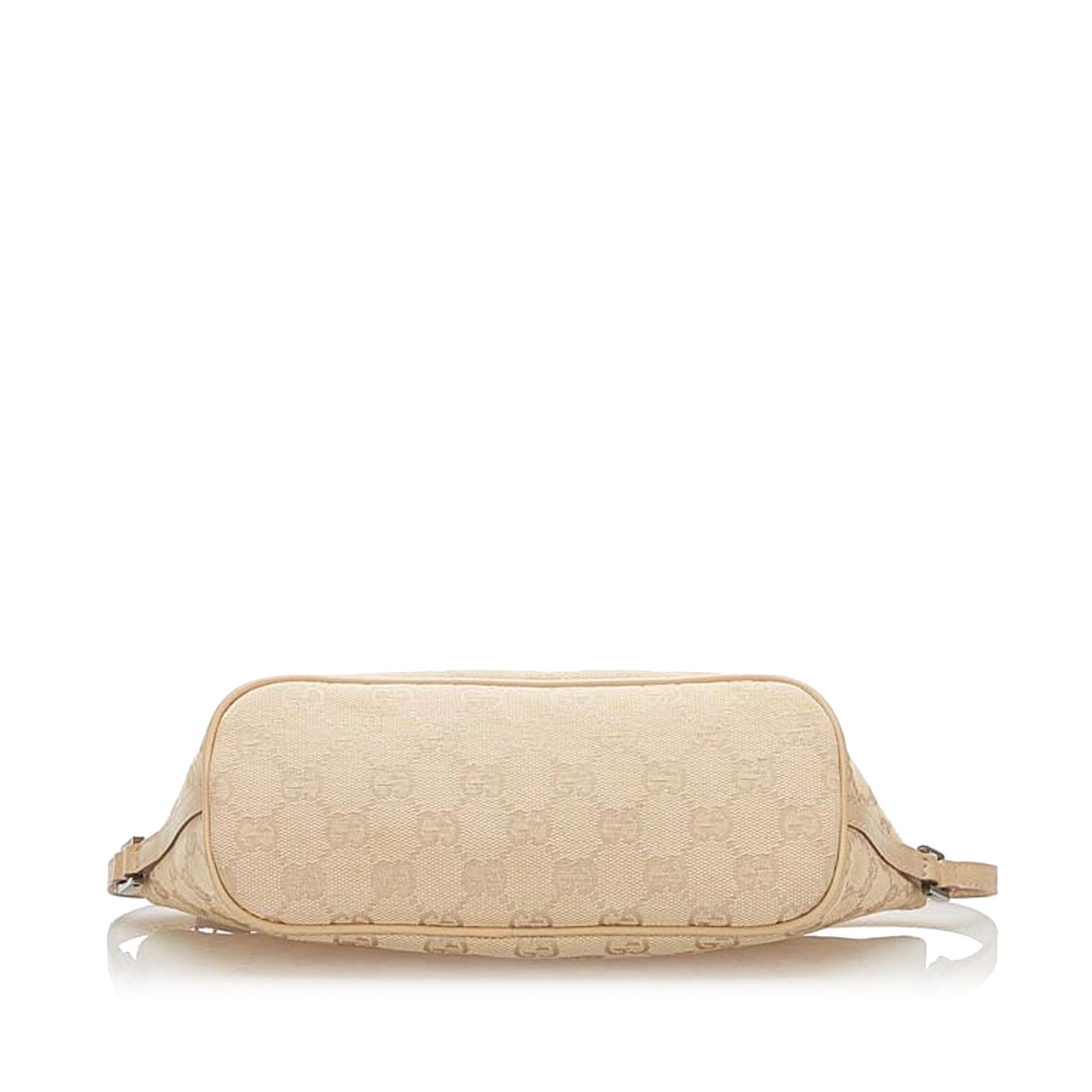 Gucci Baguette Leather Canvas Shoulder Bag
