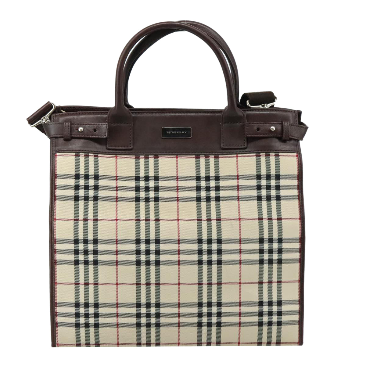 Burberry Nova Check Beige Canvas Handbag ( )