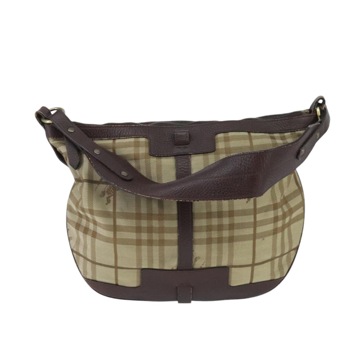 Burberry Nova Check Beige Canvas Shoulder Bag ( )