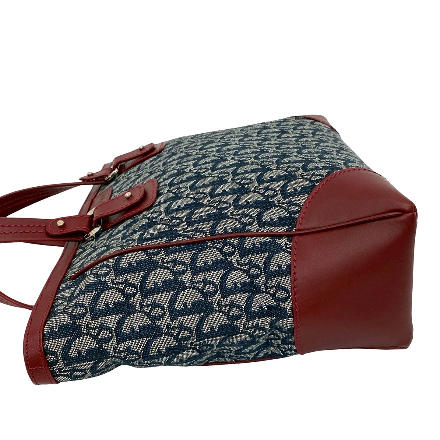 Blue Dior Diorissimo Trotter Canvas Zip Tote