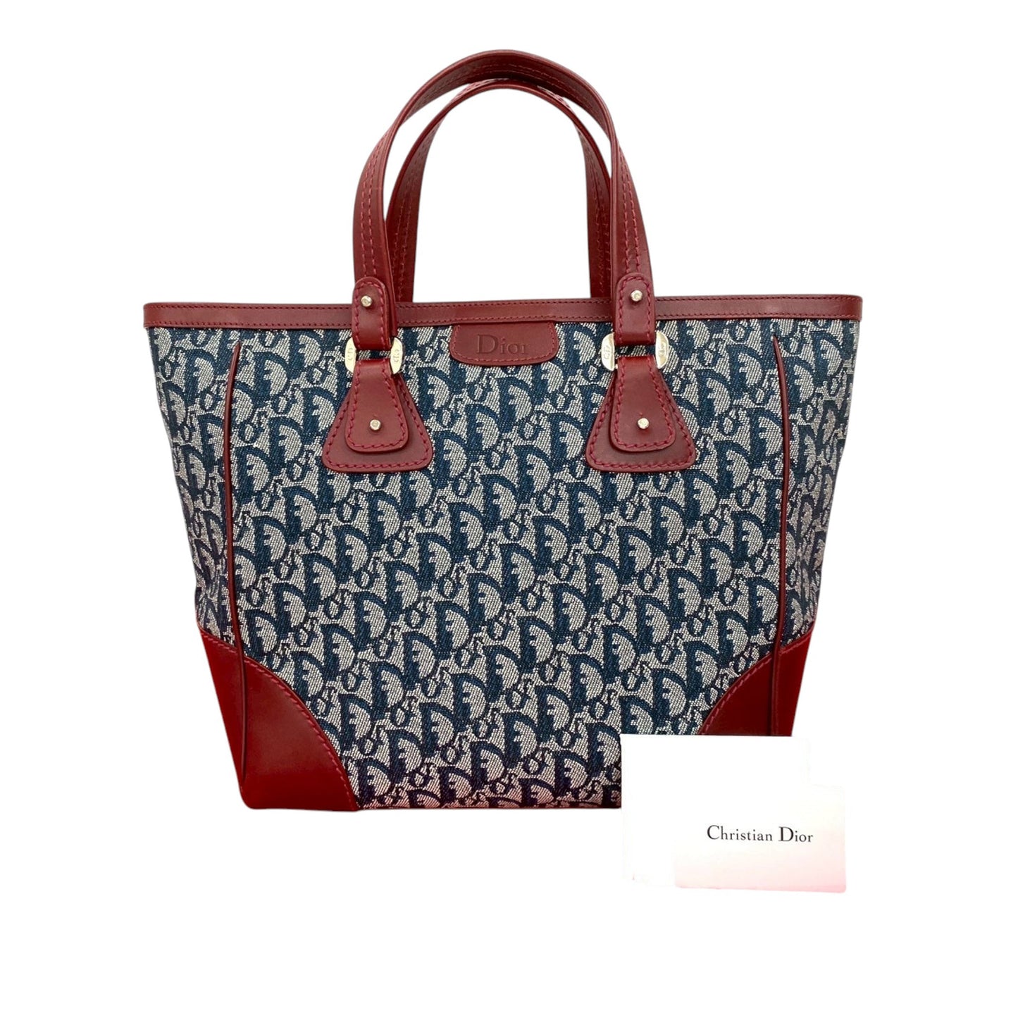 Blue Dior Diorissimo Trotter Canvas Zip Tote
