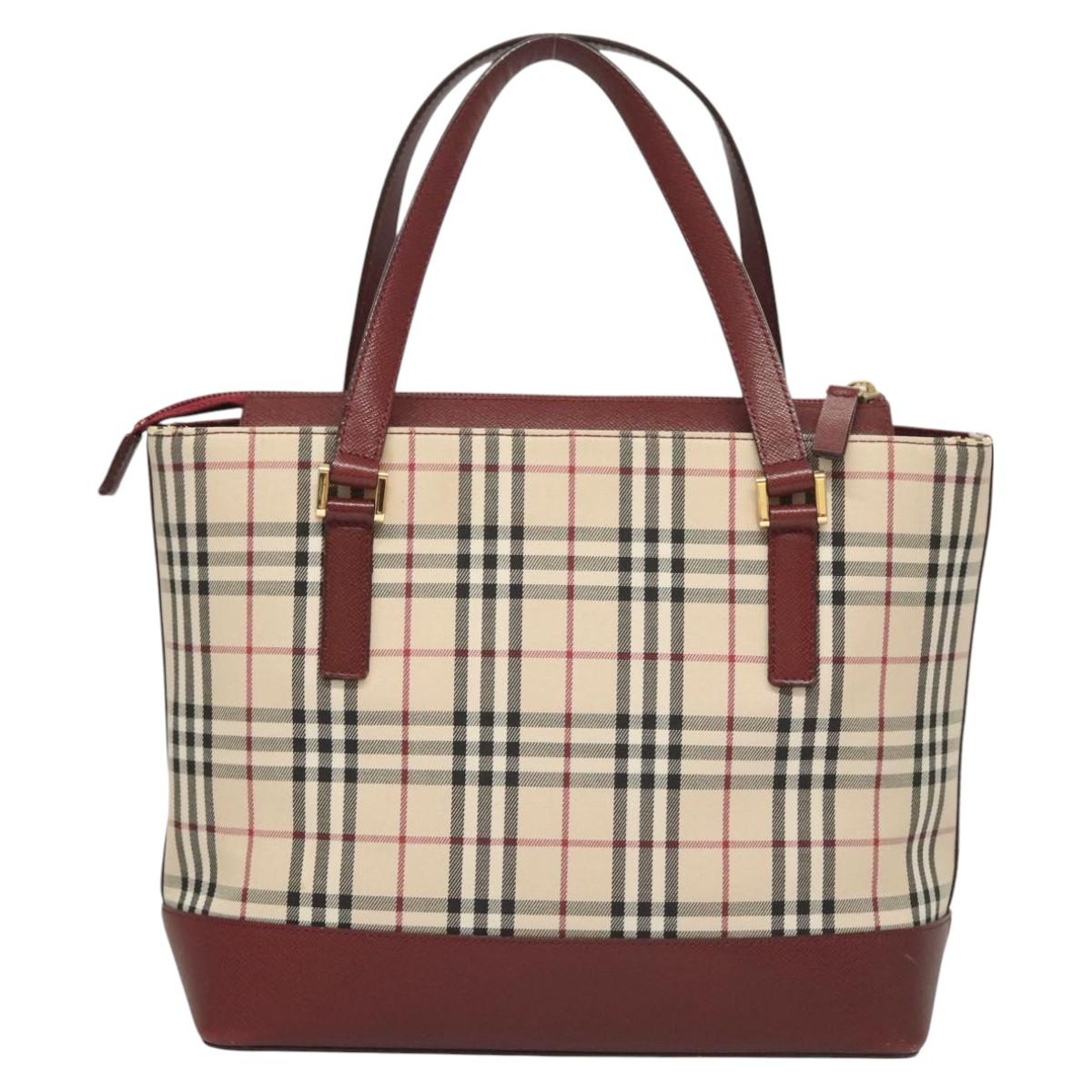 Burberry Nova Check Beige Canvas Tote Bag ( )