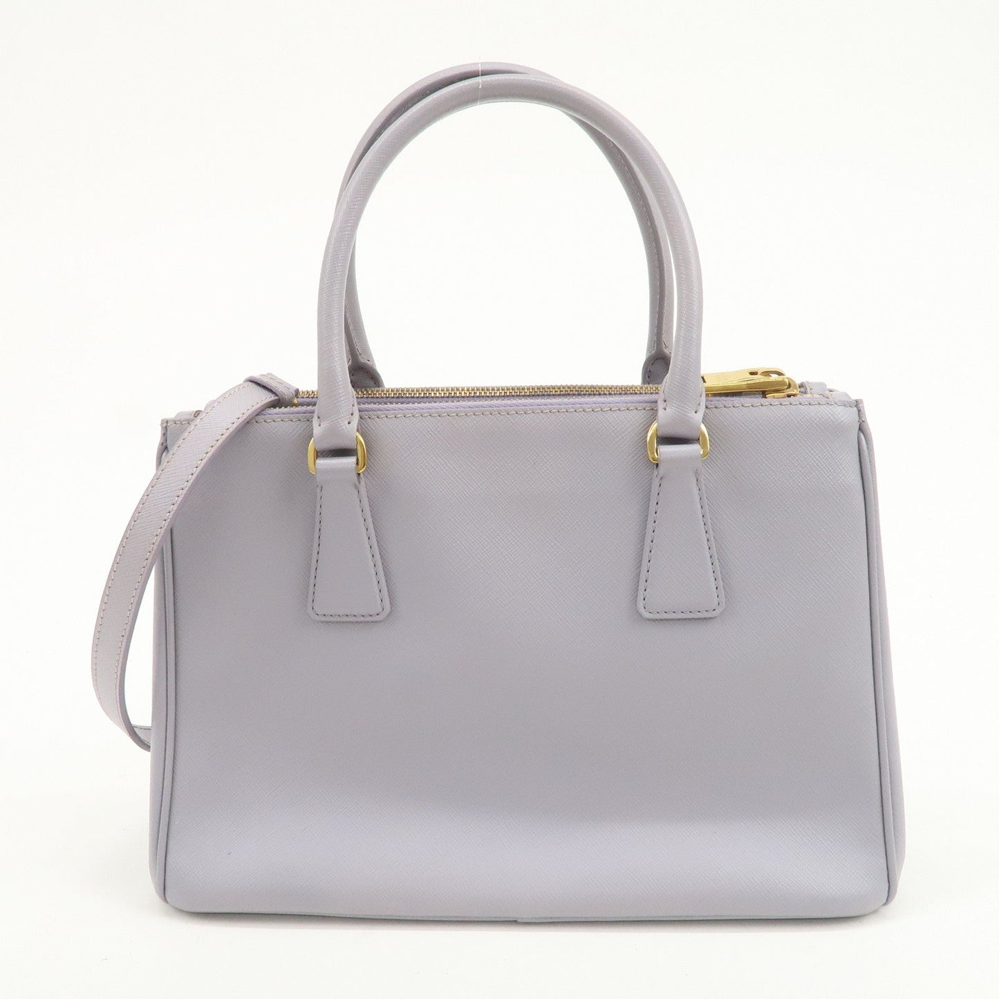 PRADA Traingle Logo Galleria 2Way Shoulder Hand Bag Lavender 1BA863