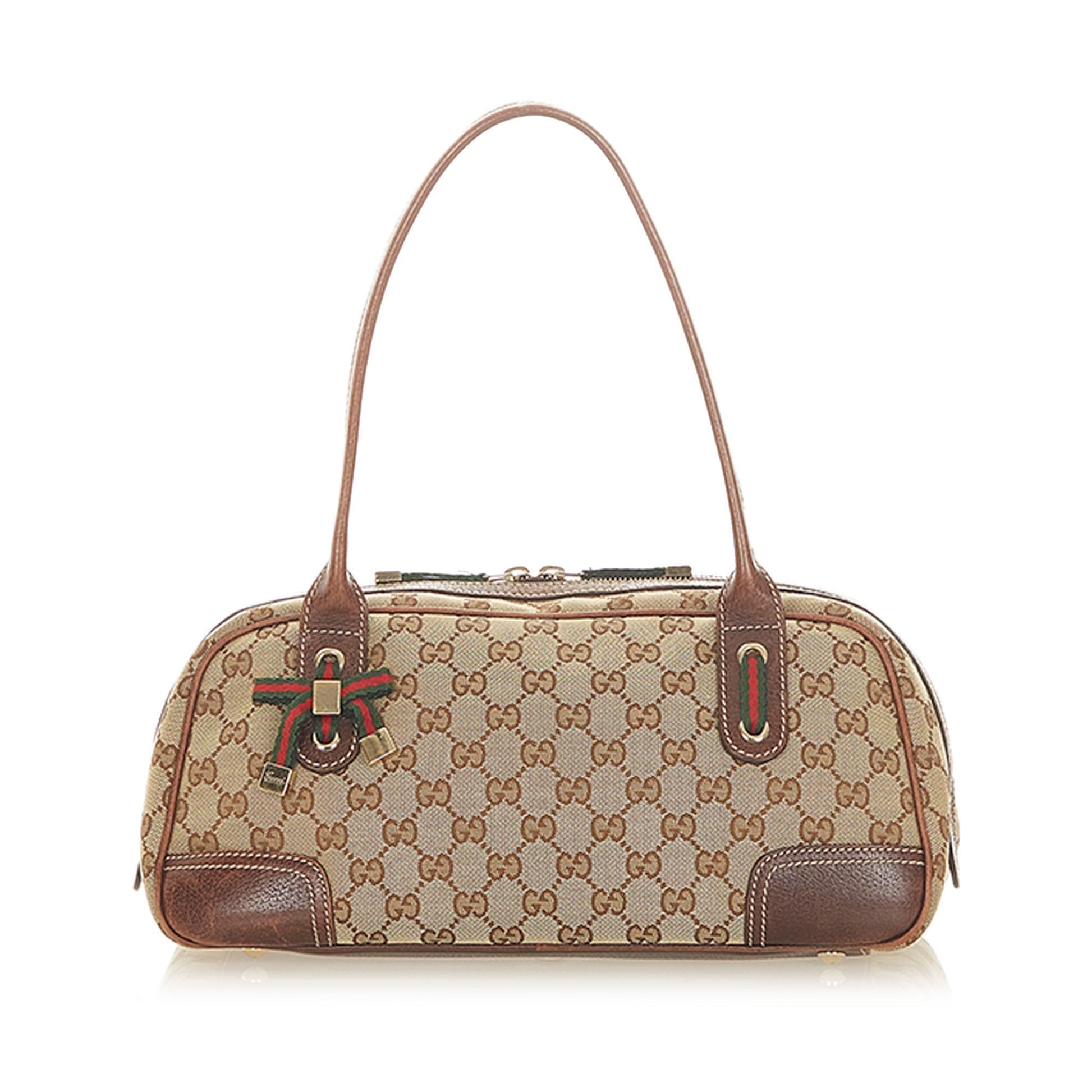 Gucci Leather Canvas Shoulder Bag