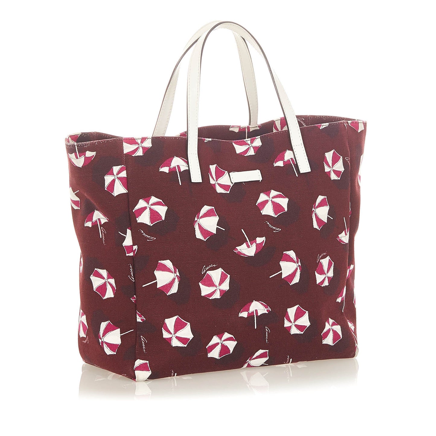Gucci Red Leather Canvas Tote Style 3