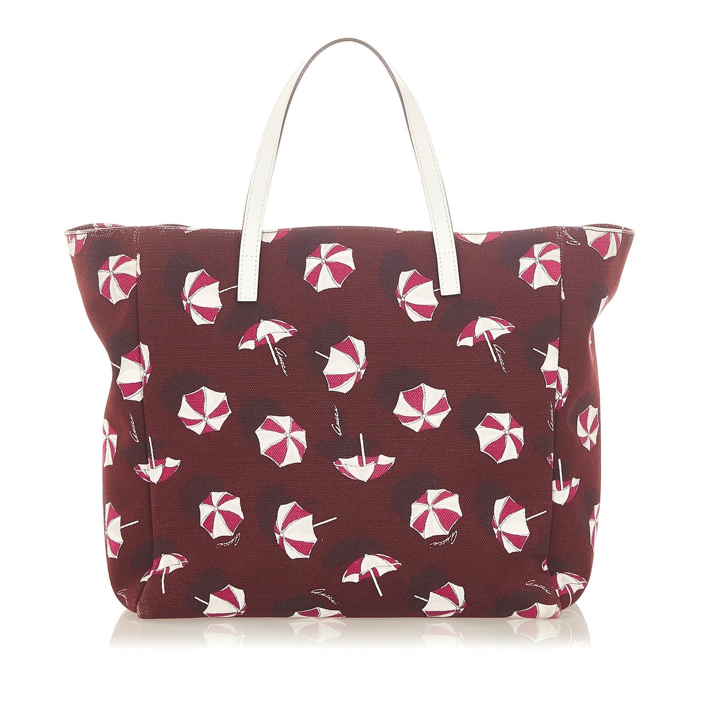 Gucci Red Leather Canvas Tote Style 3