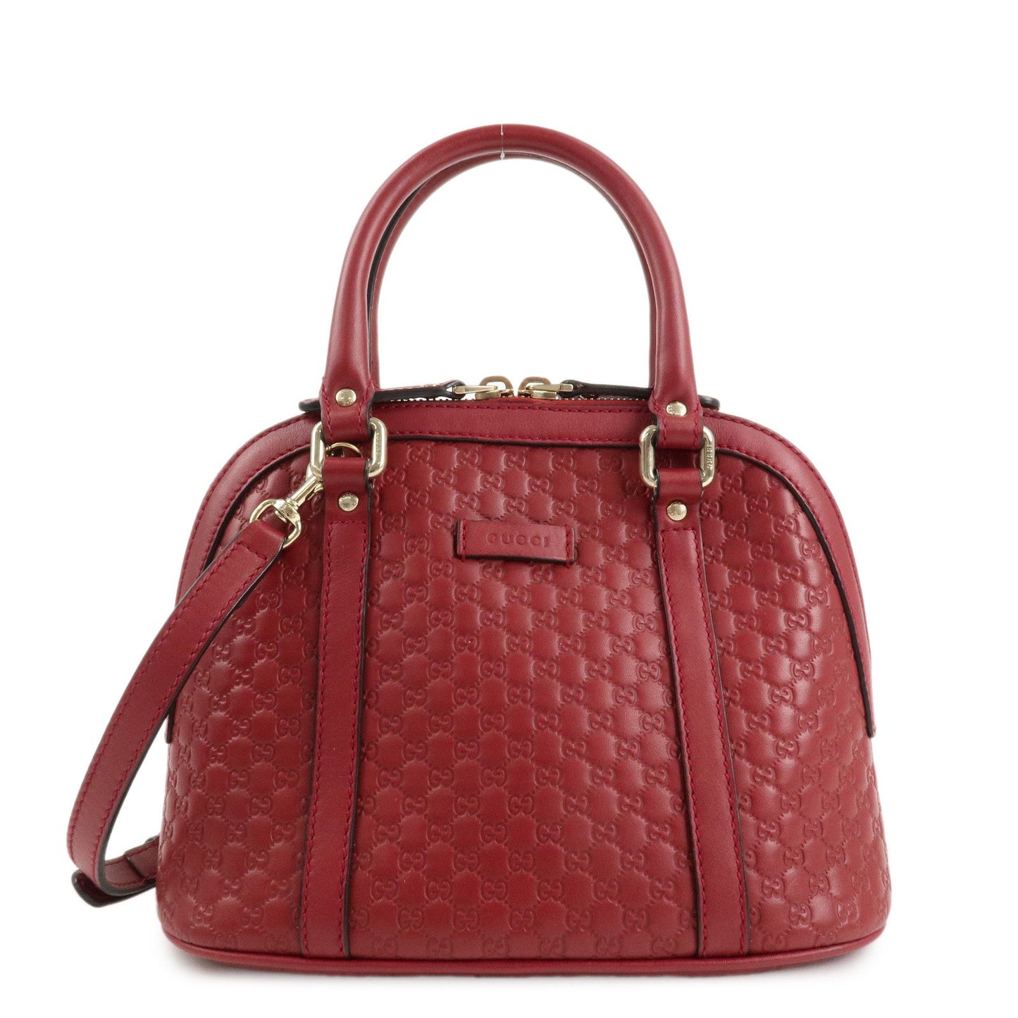 GUCCI Micro Guccissima Leather 2Way Hand Shoulder Bag Red 449654