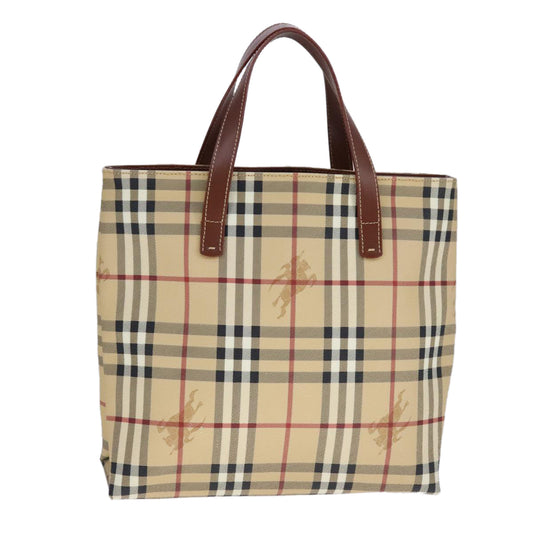 Burberry Haymarket Beige Leather Tote Bag ( )