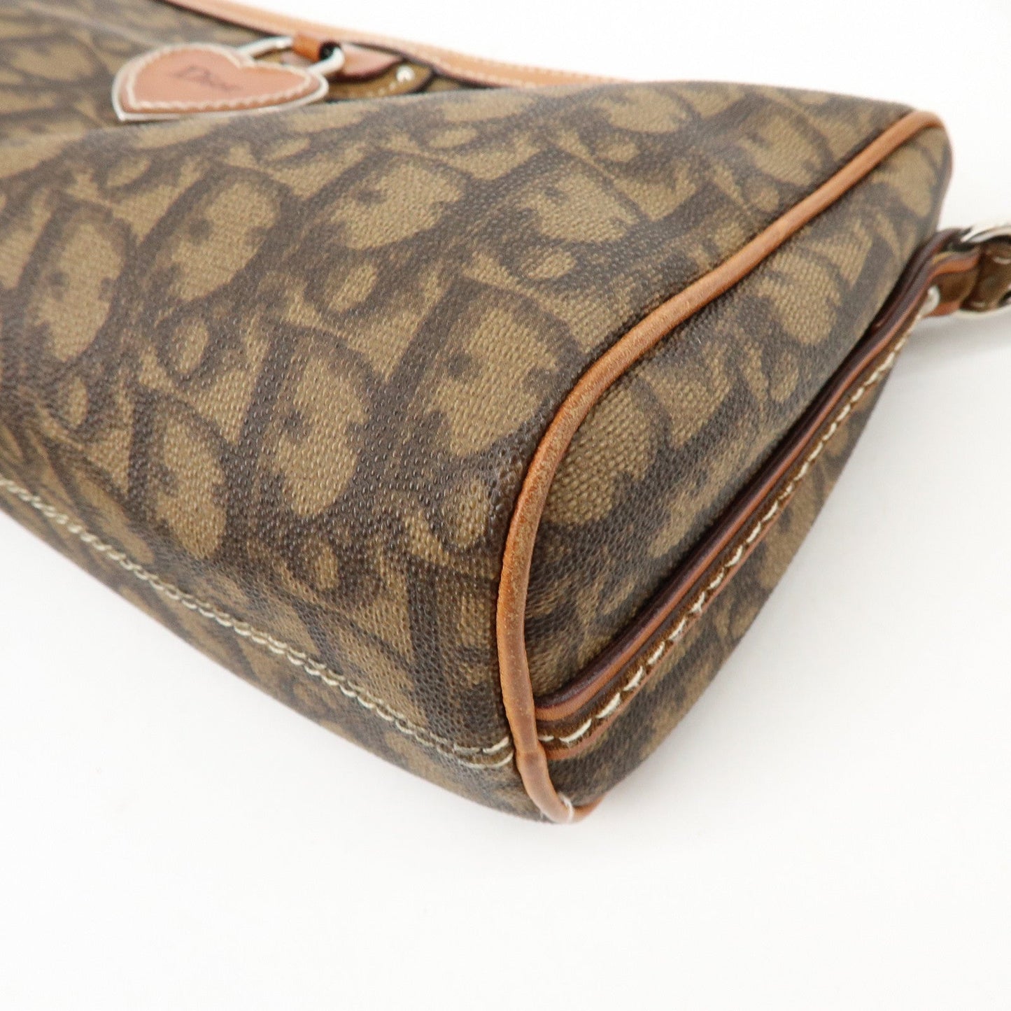 Christian Dior Romantic Trotter PVC Leather Shoulder Bag Brown