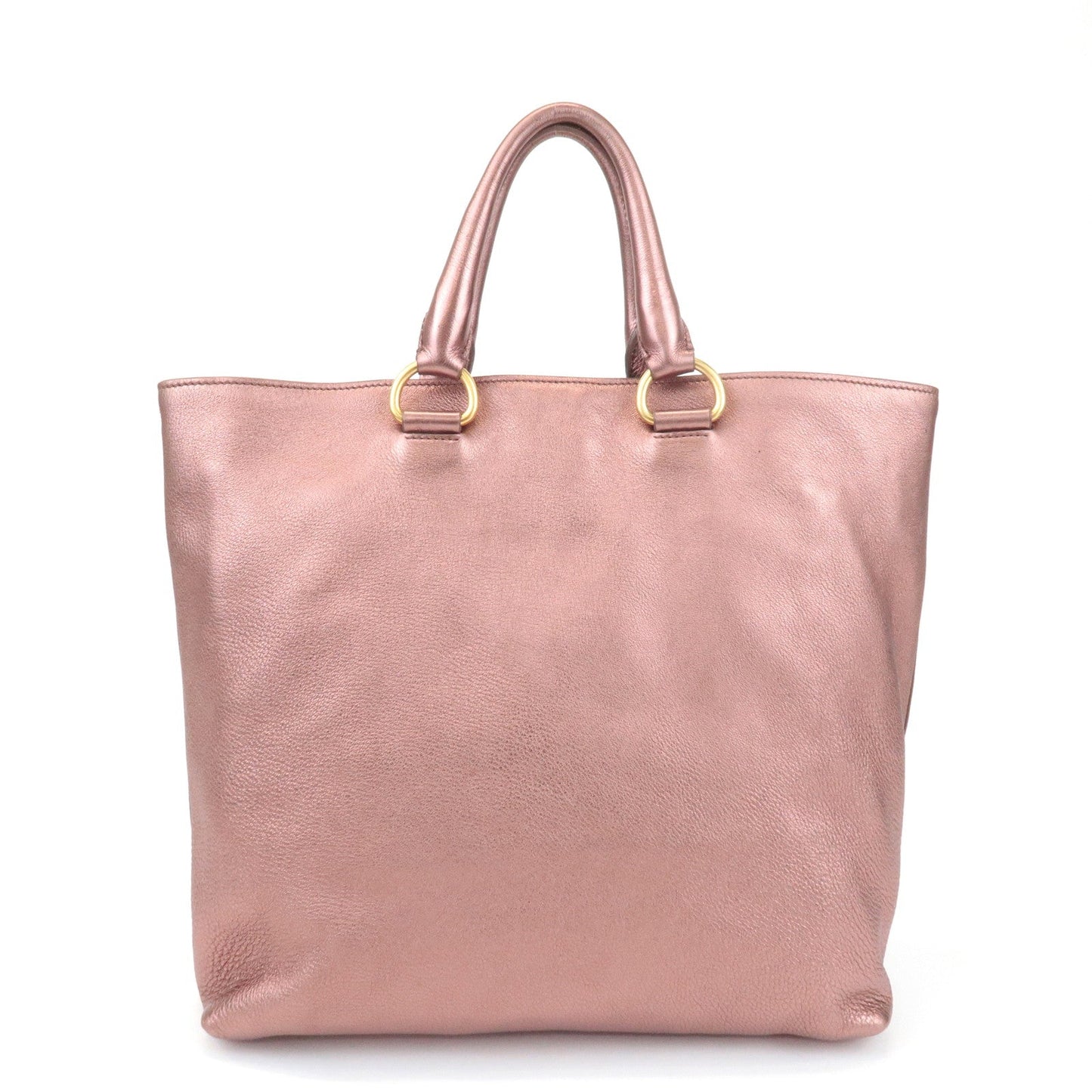 PRADA Leather 2Way Tote Bag Shoulder Bag Metallic Pink BN1713