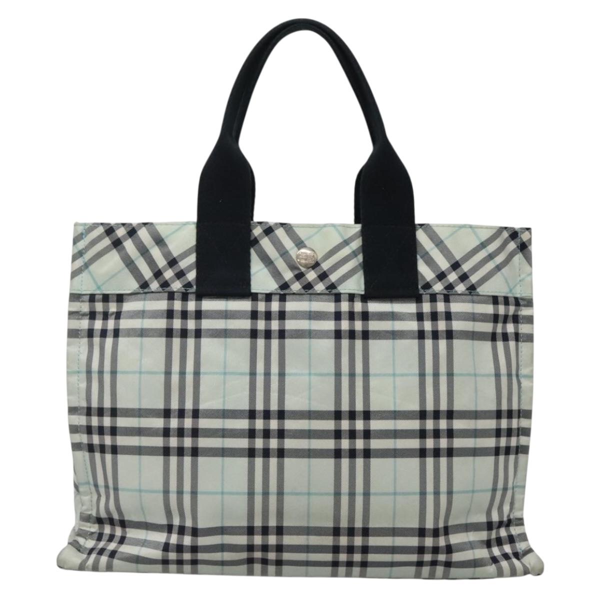 Burberry Nova Check Blue Nylon Handbag ( )
