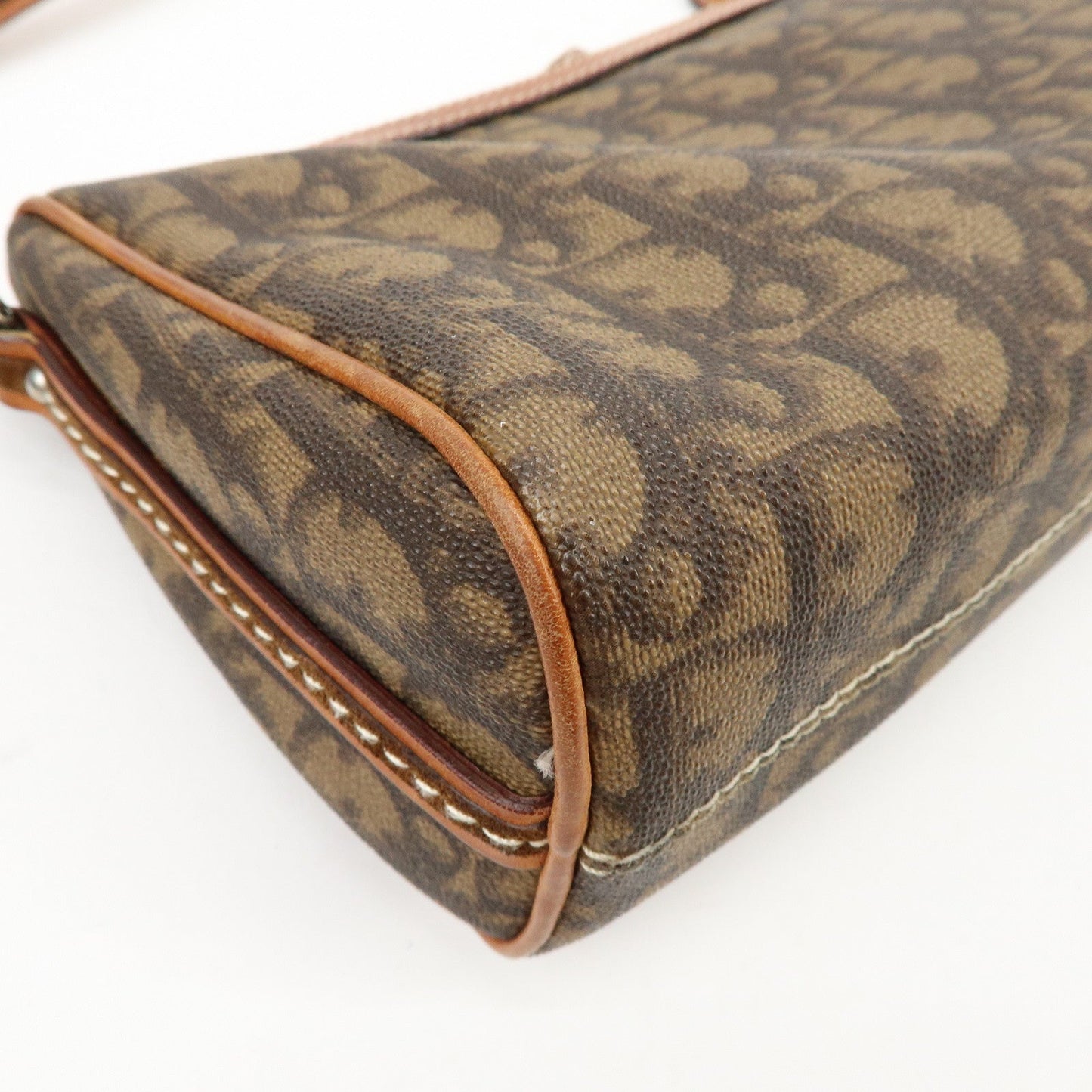 Christian Dior Romantic Trotter PVC Leather Shoulder Bag Brown