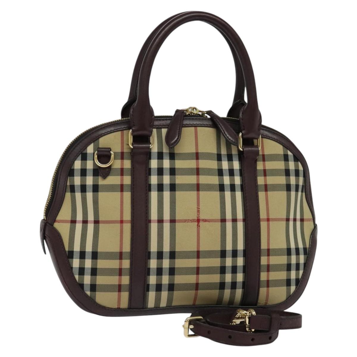 Burberry Nova Check Beige Canvas Handbag ( )