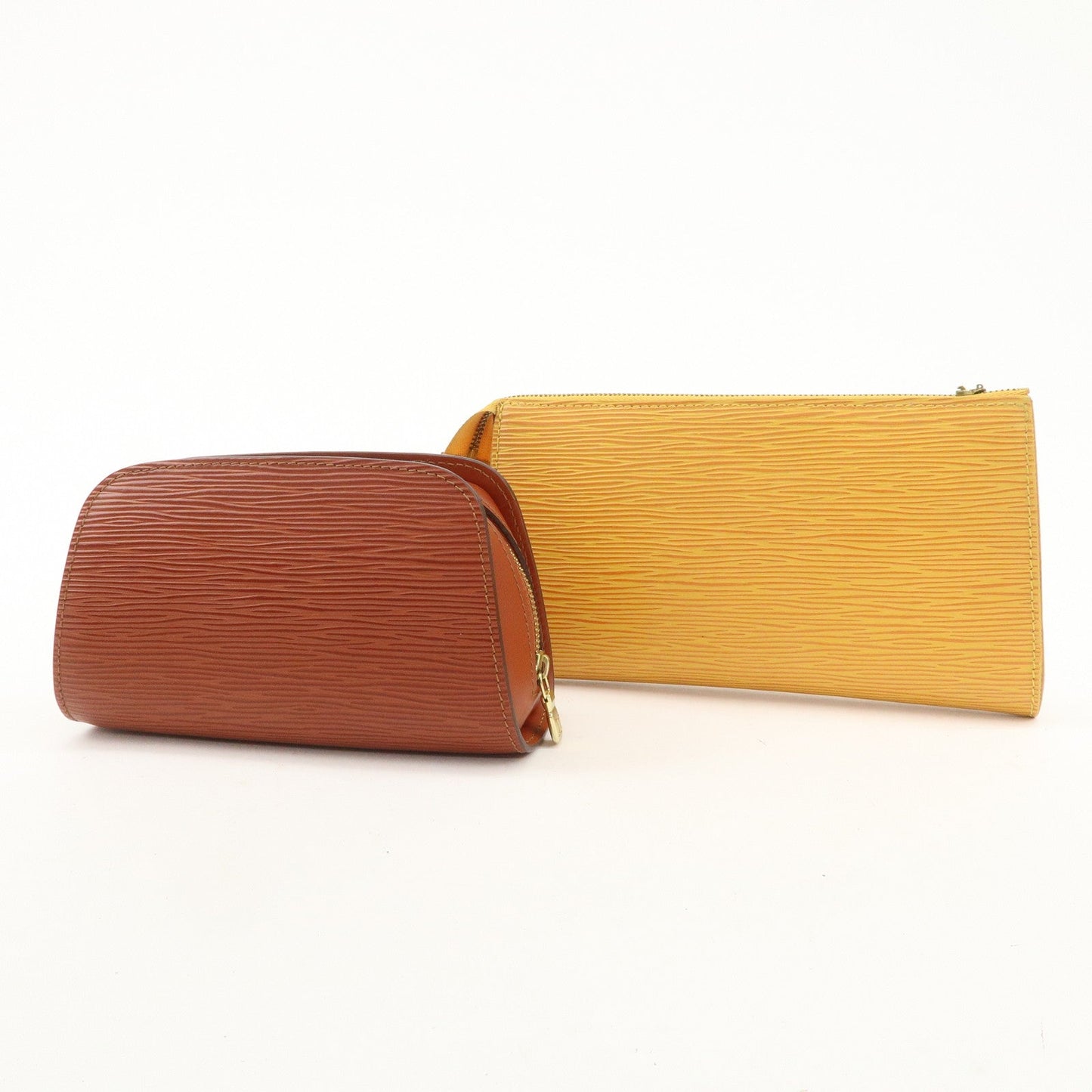 Louis Vuitton Set of 2 Epi Pouch Brown Yellow M52949 M48443