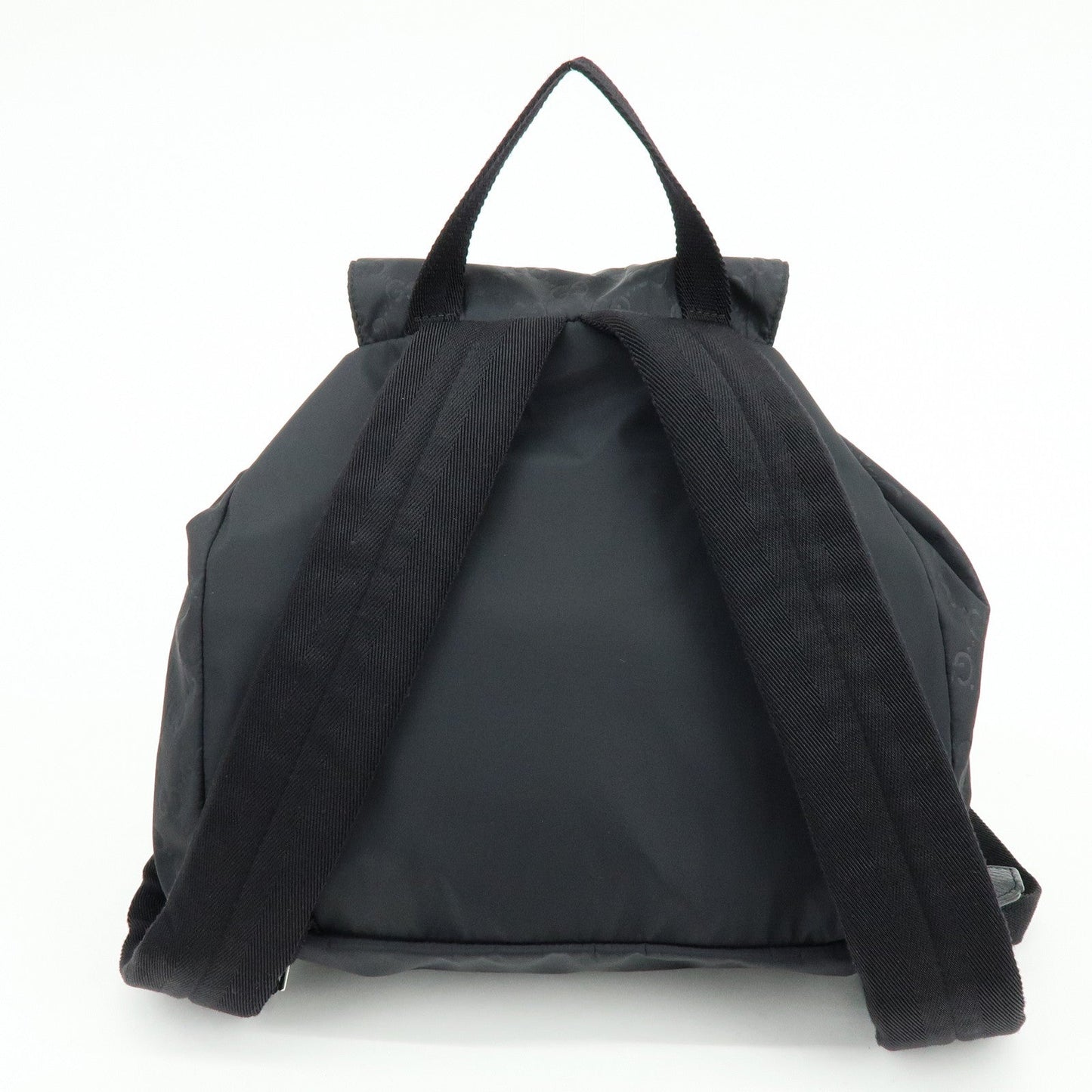 GUCCI GG Nylon Leather Backpack Ruck Sack Black 406361