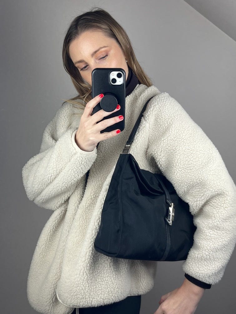 Gucci Leather Nylon Shoulder Bag Style 4