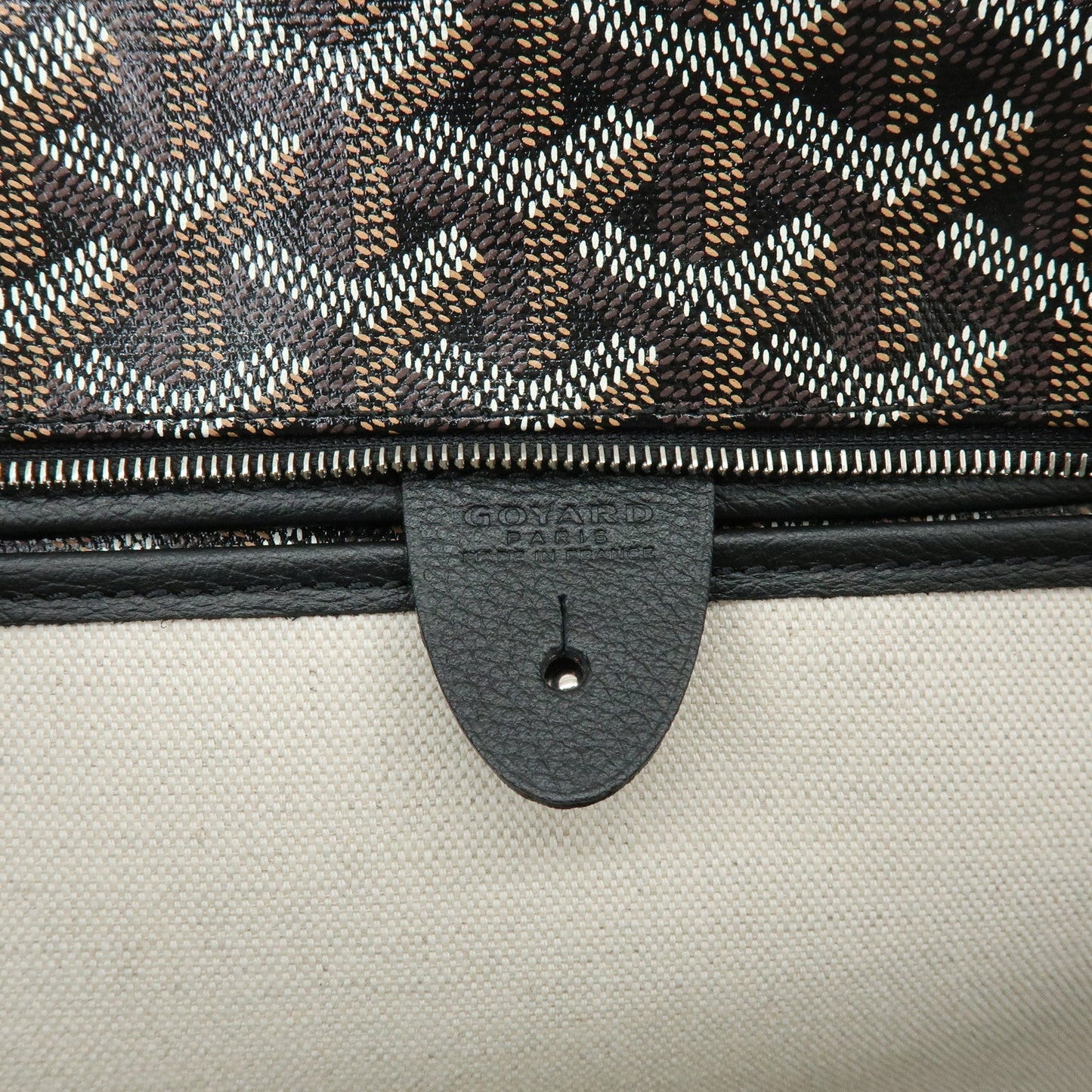 GOYARD Artois PM PVC Leather Tote Bag Hand Bag Black Brown