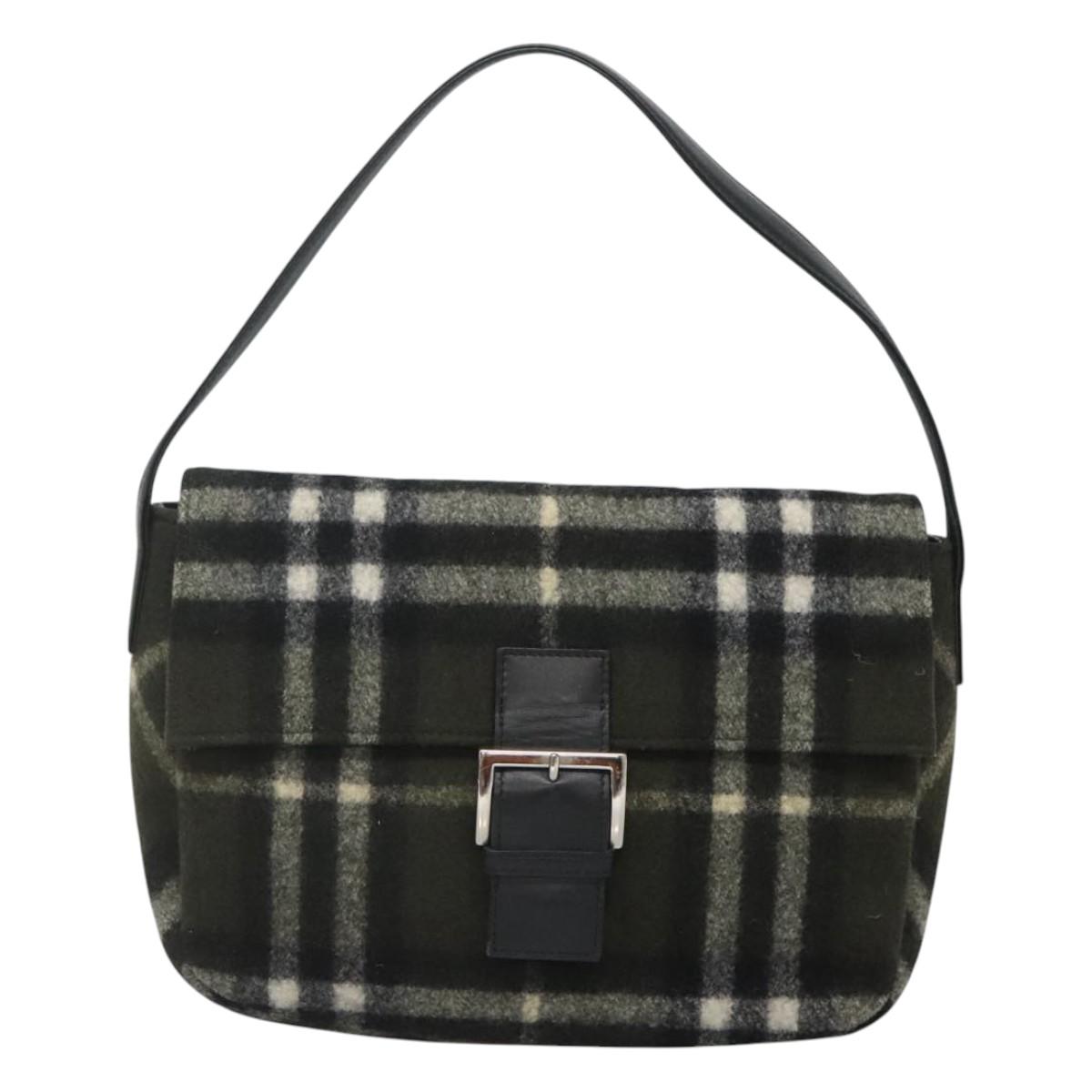 Burberry Nova Check Khaki Wool Shoulder Bag ( )
