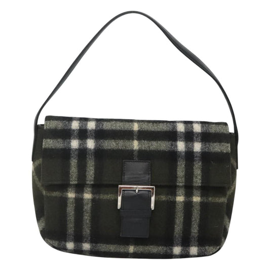 Burberry Nova Check Khaki Wool Shoulder Bag ( )