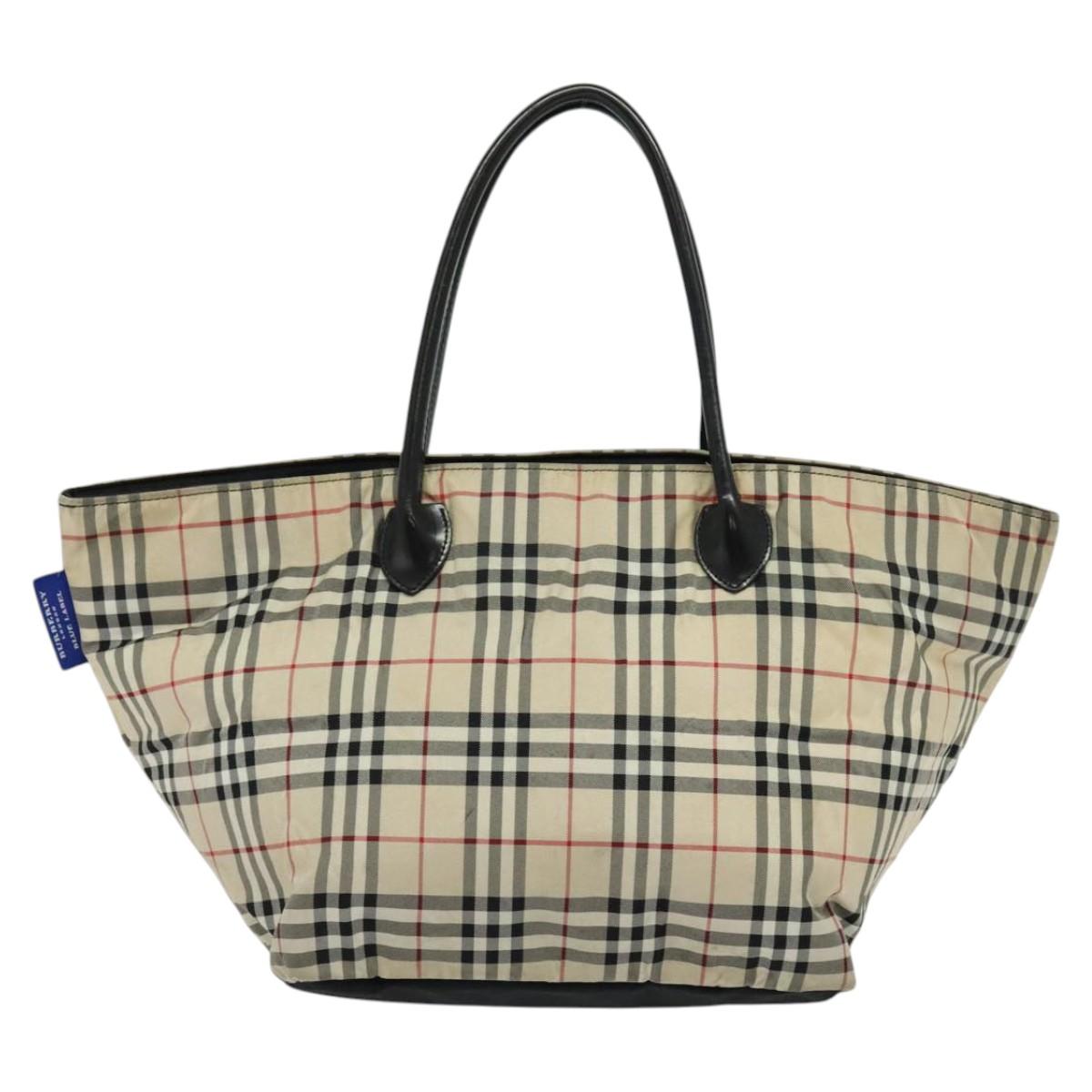 Burberry Nova Check Beige Nylon Tote Bag ( )