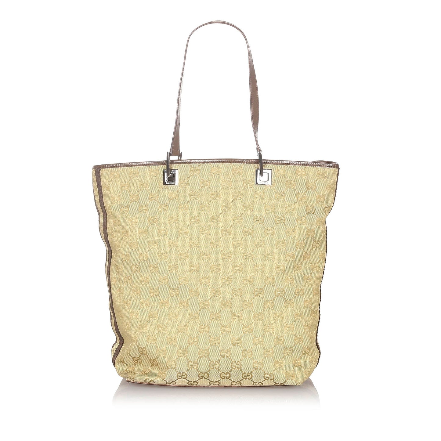 Gucci Web Brown Leather Canvas Tote Style 3