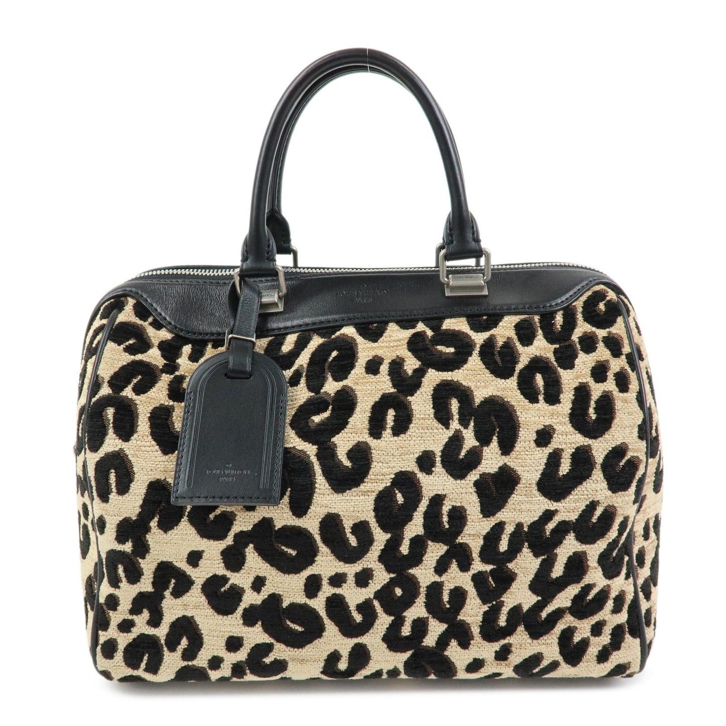 Louis Vuitton Speedy 30 Leopard Corduroy Leather Boston Bag M97396