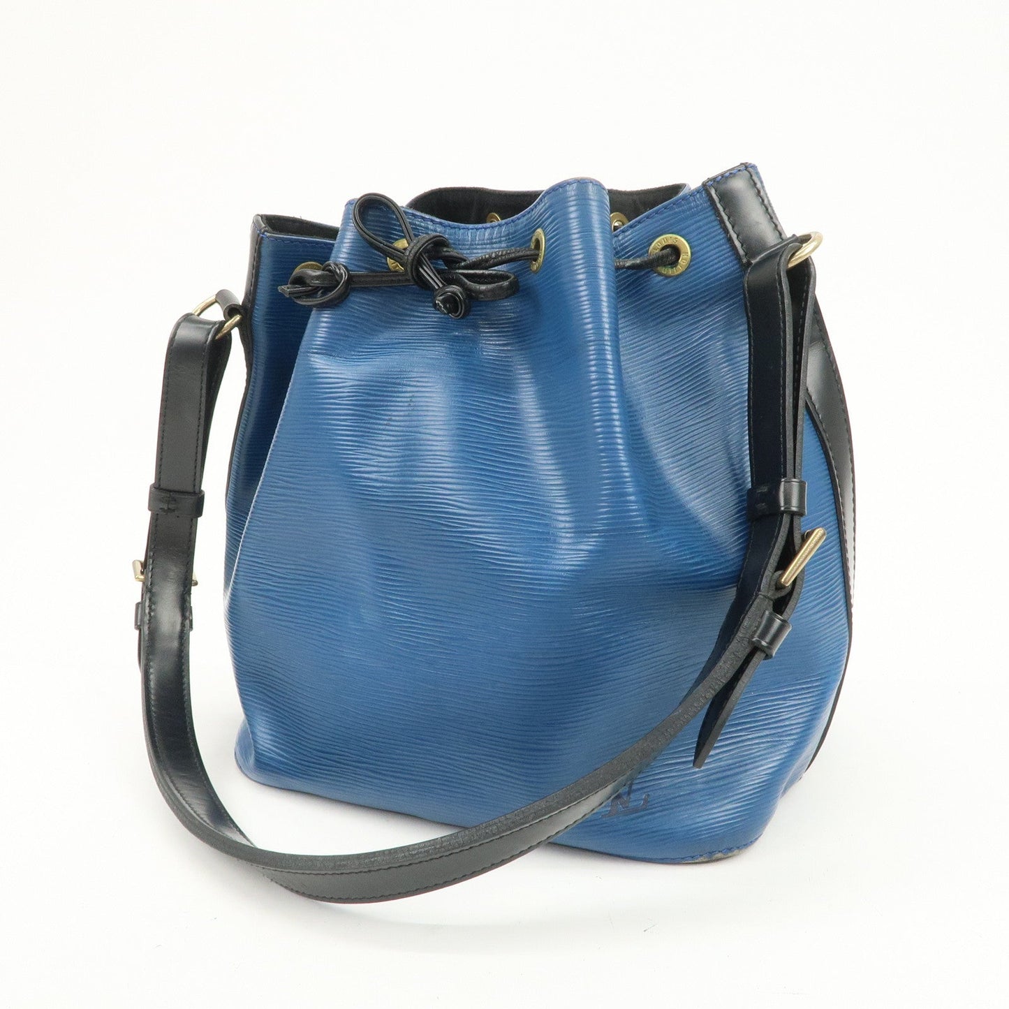 Louis Vuitton Epi Petit Noe Bi-color Shoulder Bag Noir Blue M44152