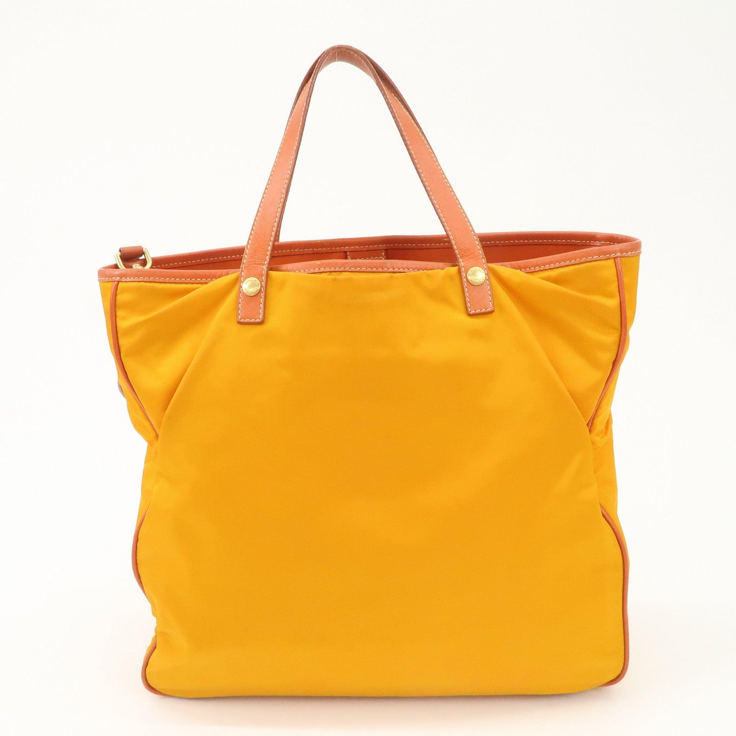 PRADA Logo 2Way Bag Tote Bag Shoulder Crossbody Bag Orange BN1473