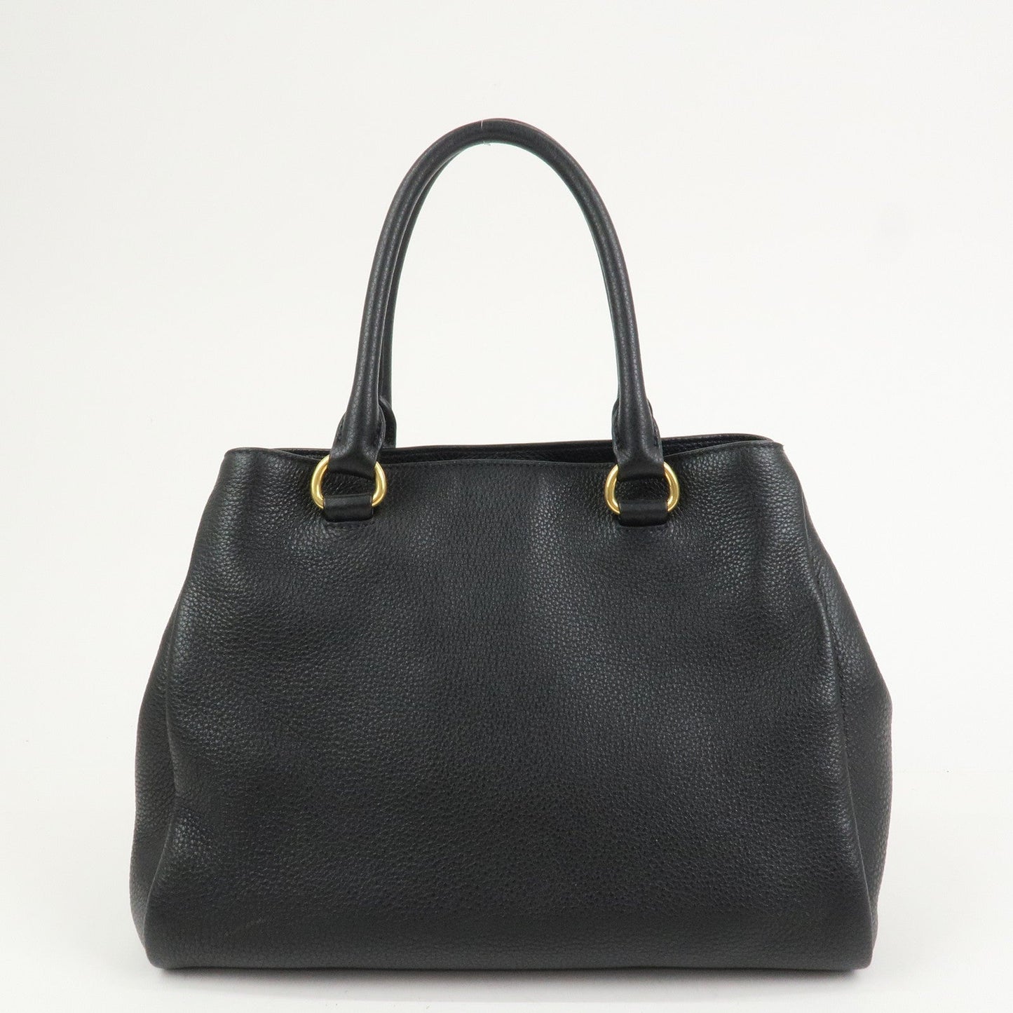 PRADA Logo Leather 2Way Bag Shoulder Bag Hand Bag Black 1BG044