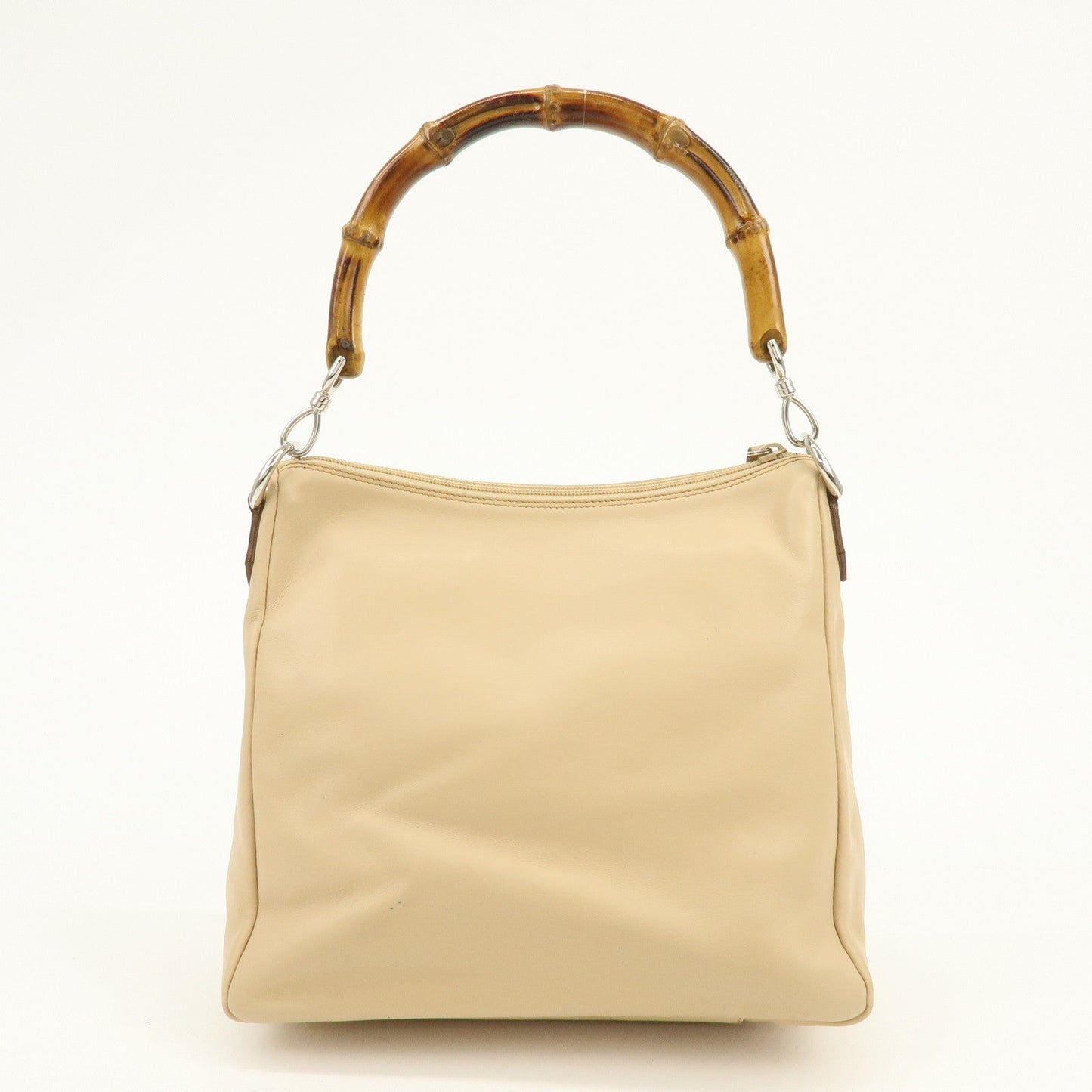 GUCCI Bamboo Leather Shoulder Bag Hand Bag Beige 000?3509?002122