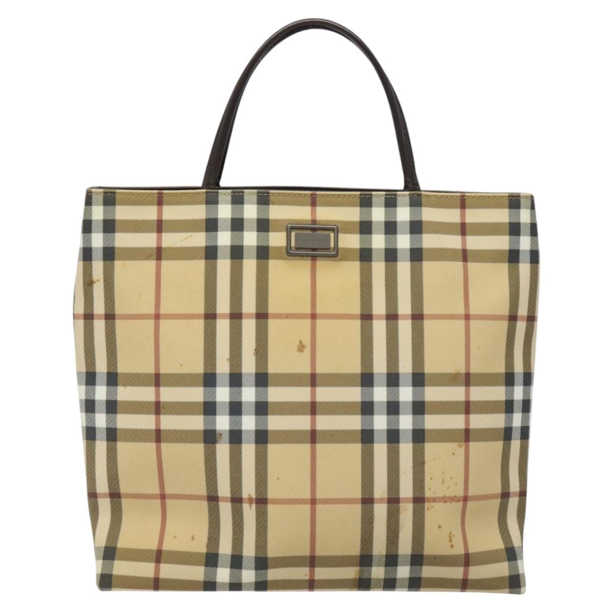 Burberry Nova Check Beige Canvas Tote Bag ( )