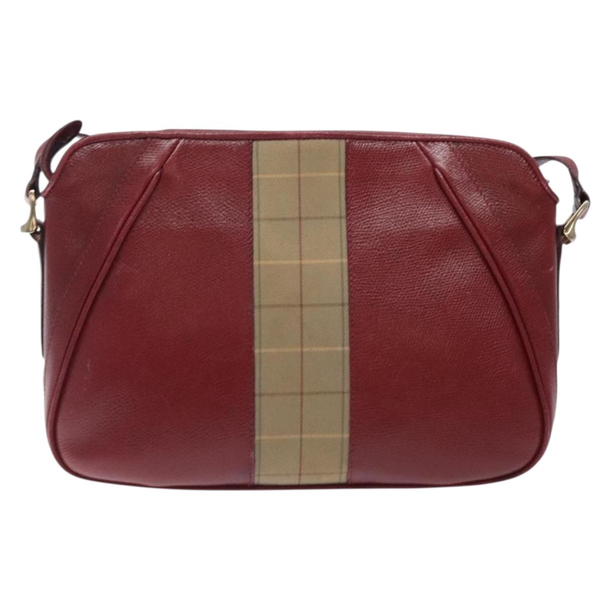 Burberry Red Leather Shoulder Bag ( )
