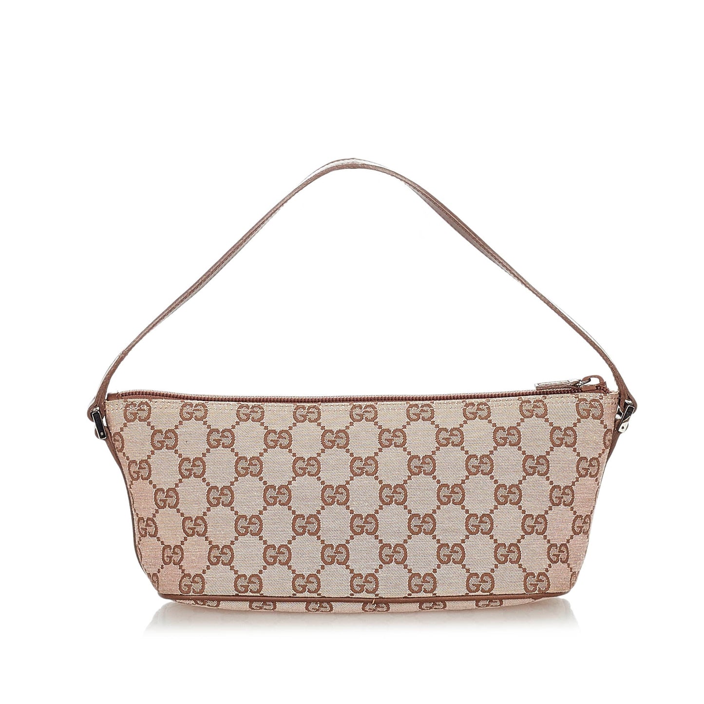 Gucci Baguette Leather Canvas Shoulder Bag