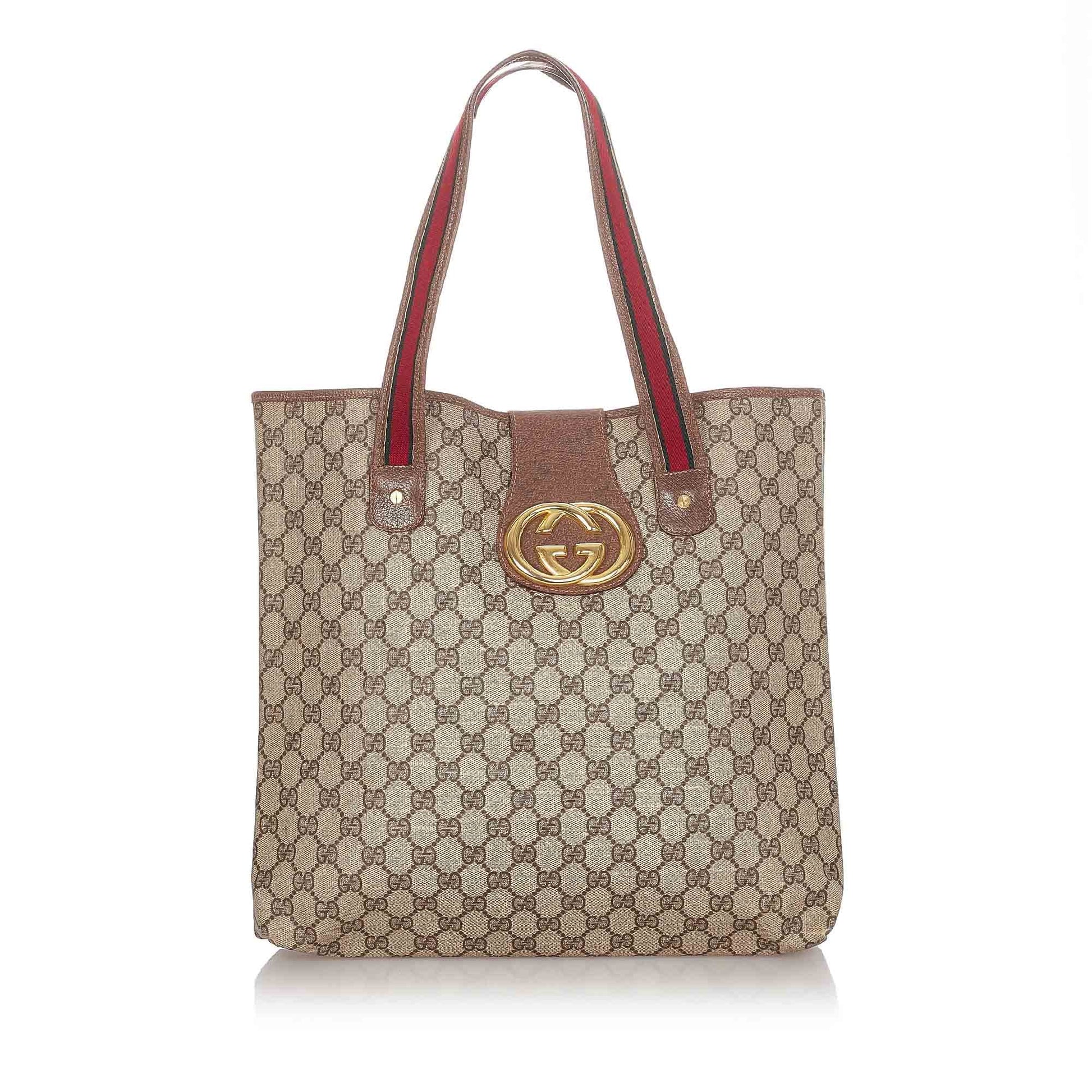 Gucci Leather Canvas Tote