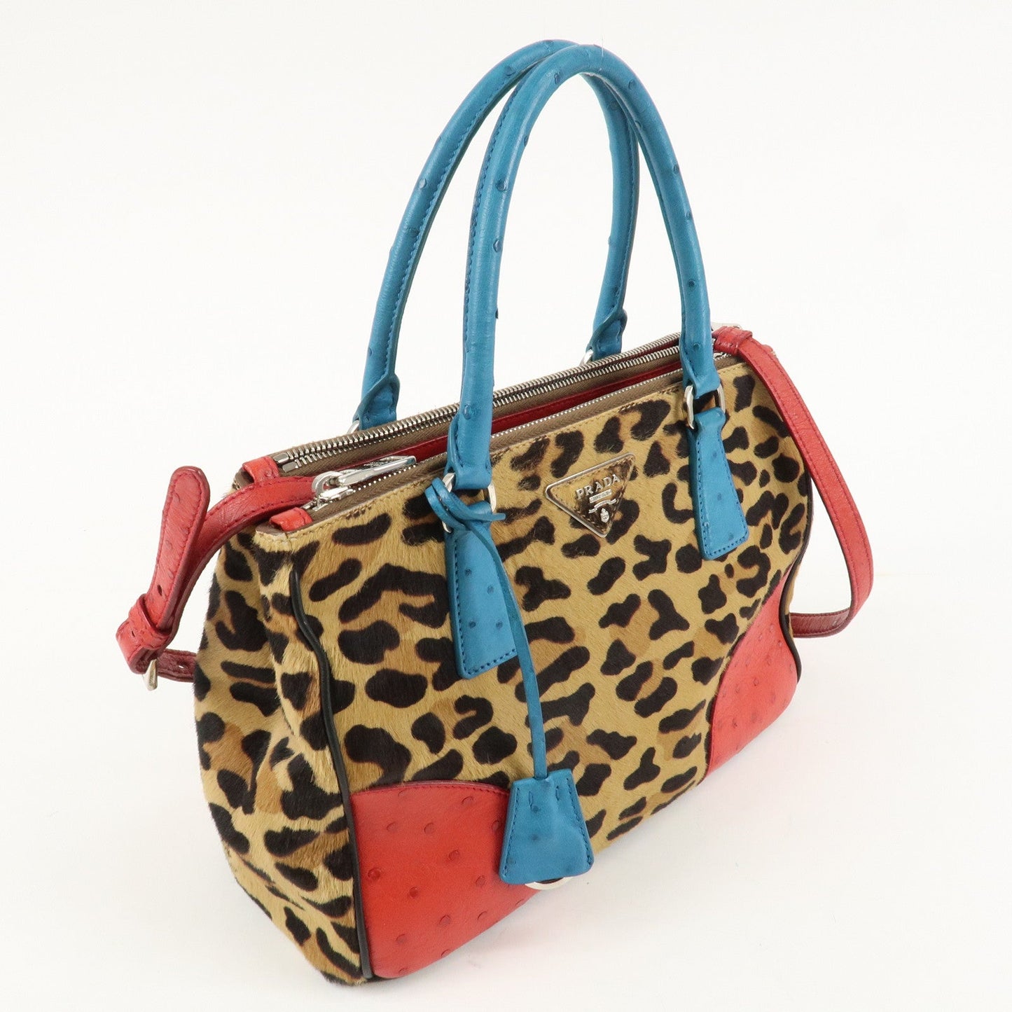 PRADA Galleria Triangle Logo Unborn Calf Leather 2Way Bag 1BA863